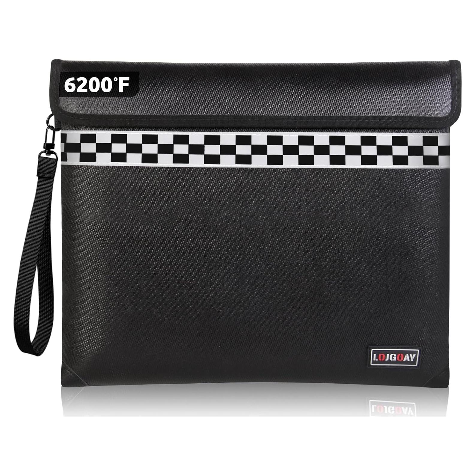 Bolsa Ignífuga LOJGOAY 33x28cm con Cremallera y Asa