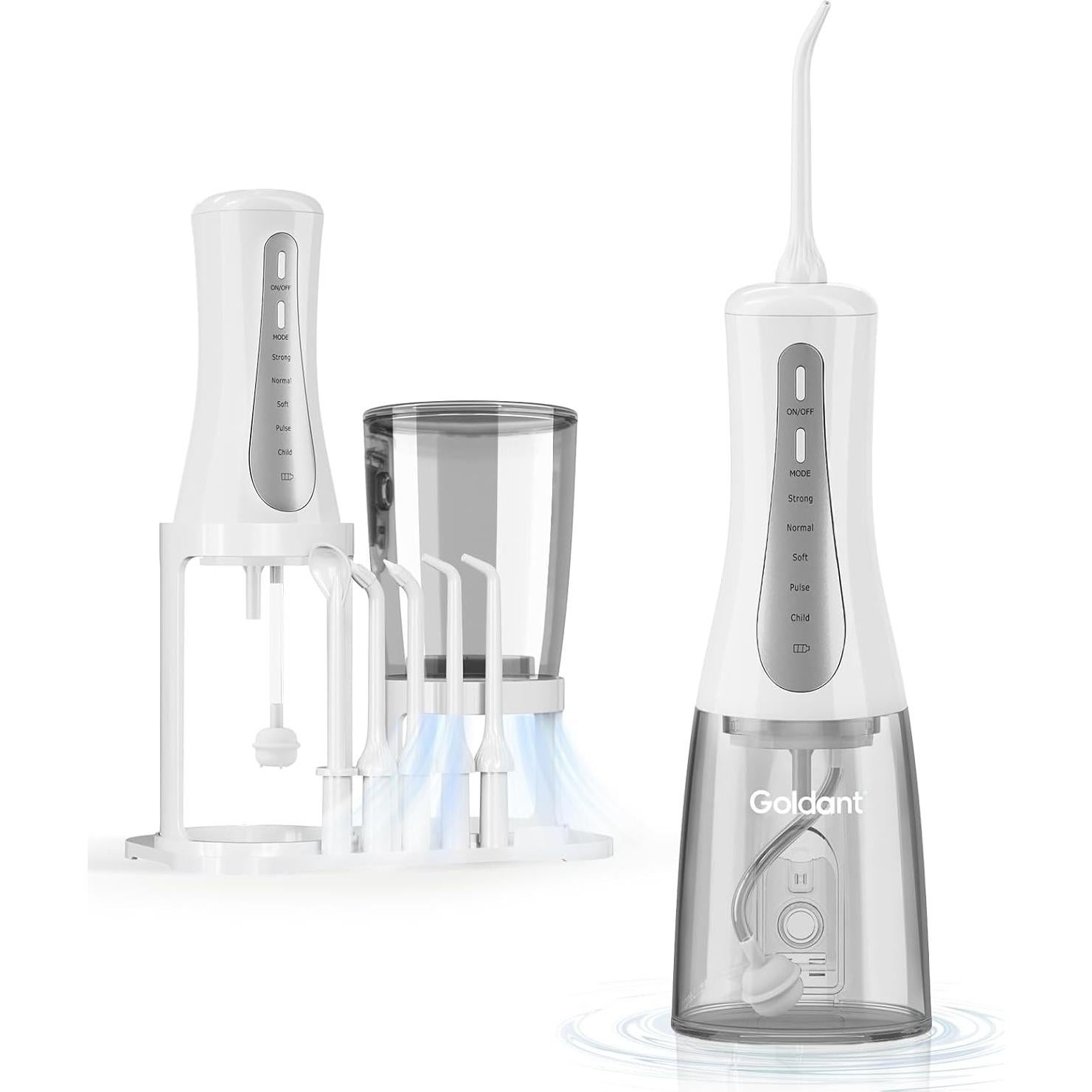 Irrigador Dental Inalámbrico Goldant AOW03 350ML 5 Modos Blanco