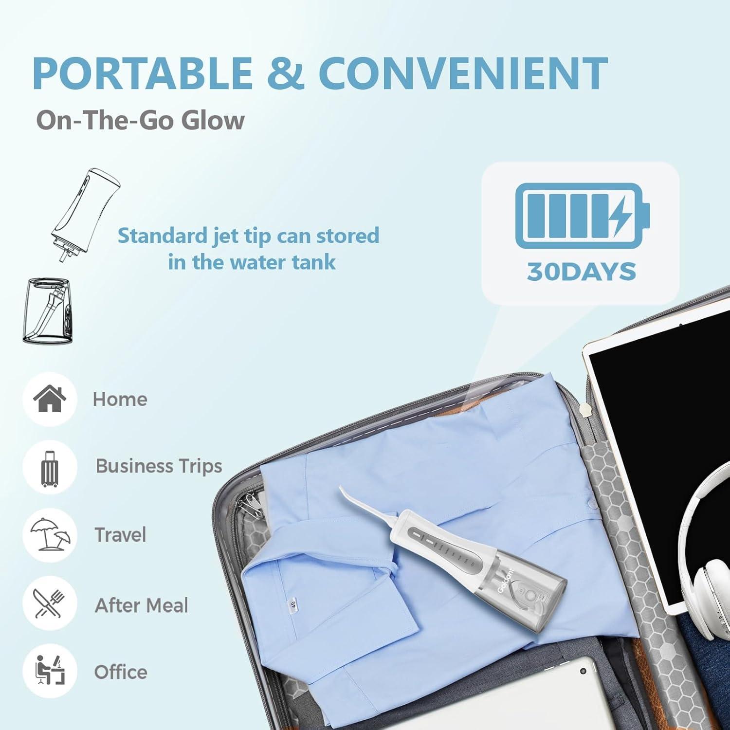 Irrigador Dental Inalámbrico Goldant AOW03 350ML 5 Modos Blanco