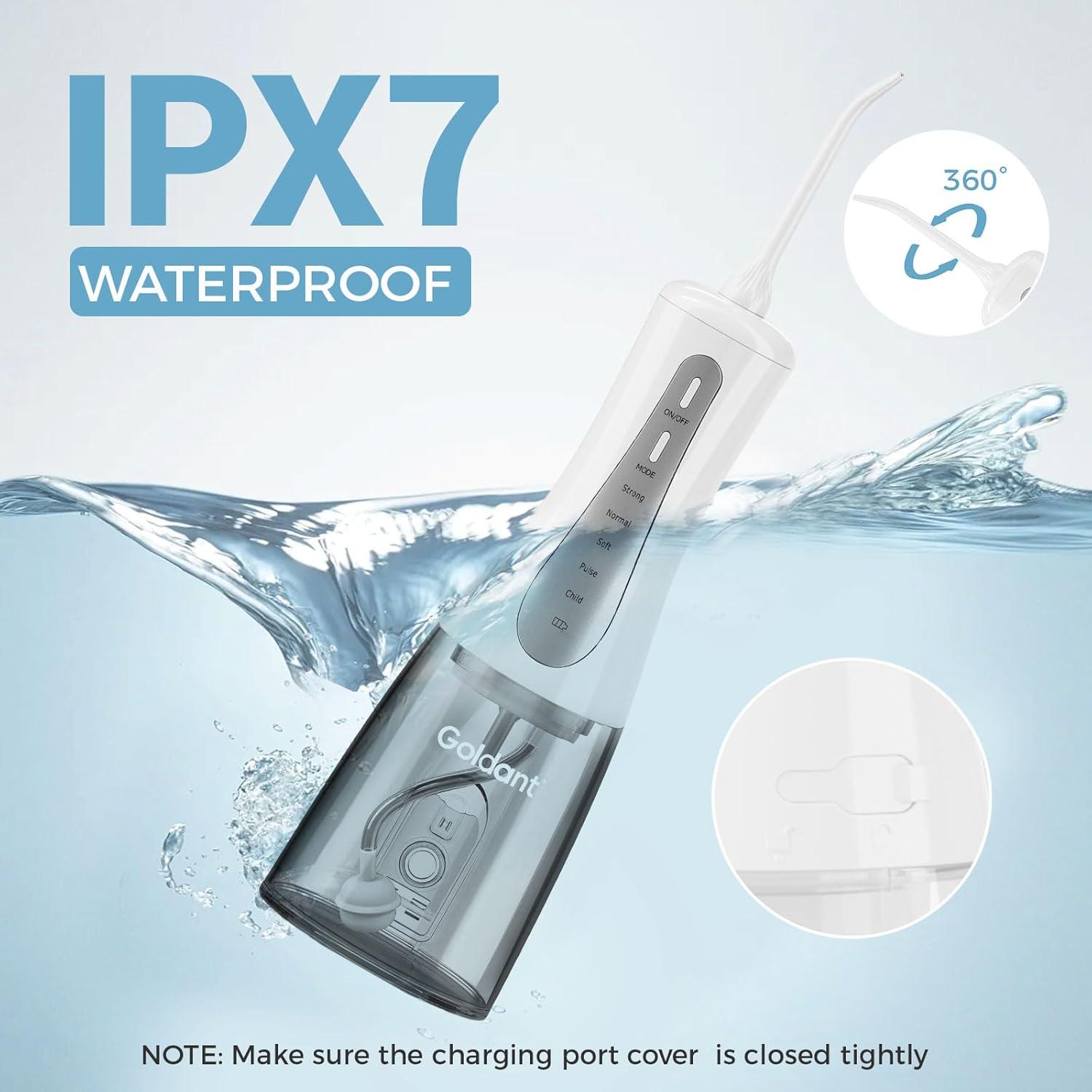 Irrigador Dental Inalámbrico Goldant AOW03 350ML 5 Modos Blanco