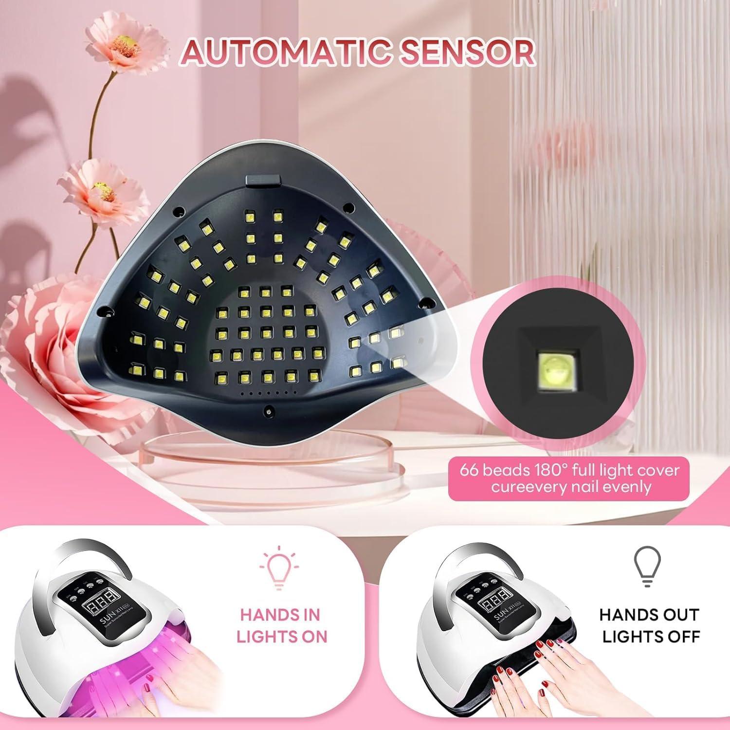 Secador de Uñas UV LED 280W BEENLE con 66 Perlas y Sensor