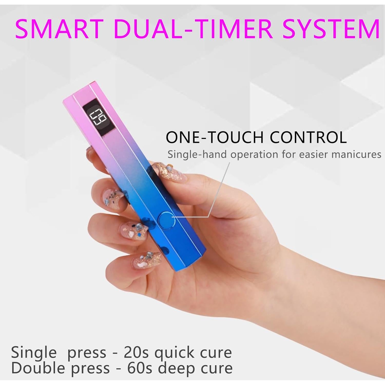 Lámpara UV Portátil Kylara para Uñas de Gel 180mAh