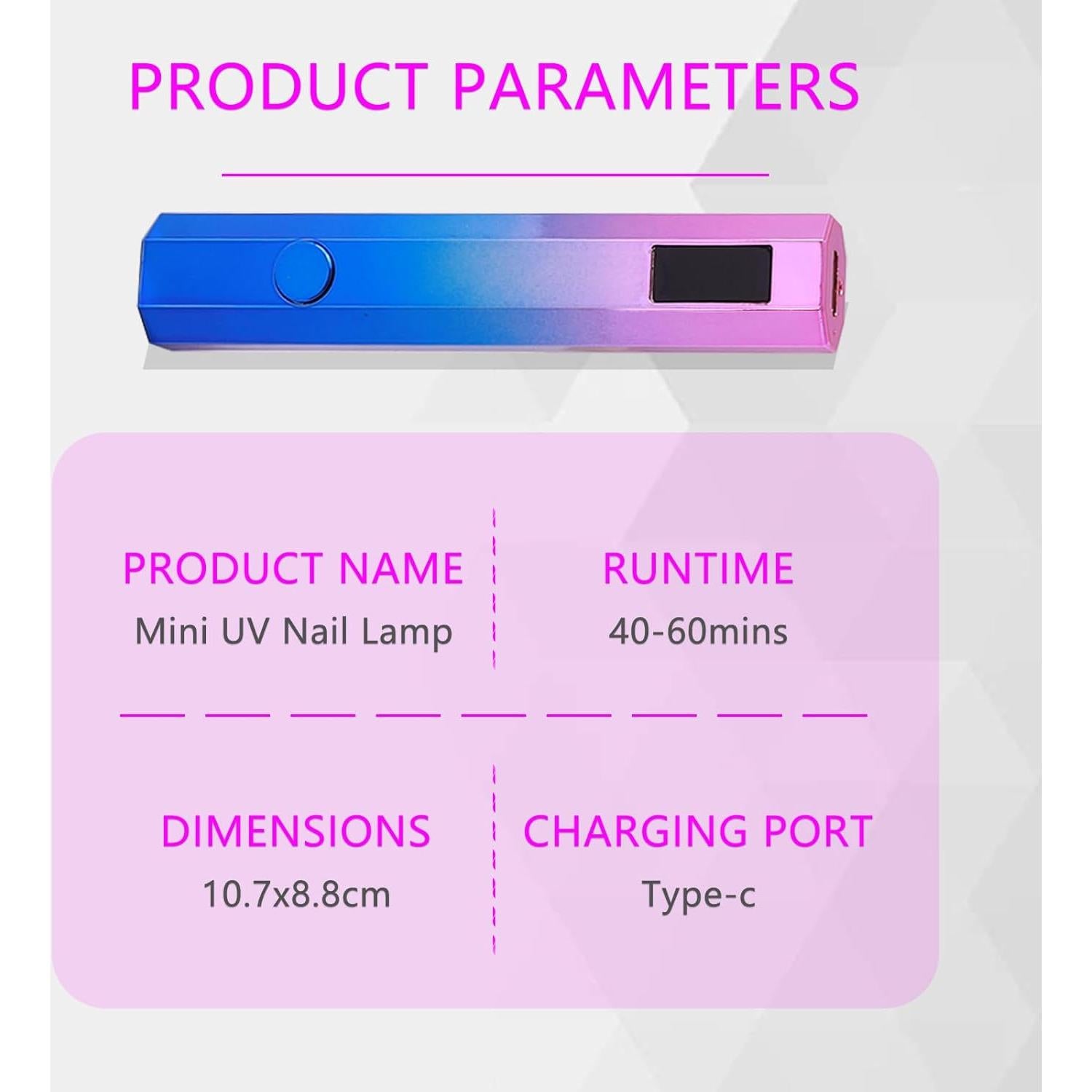 Lámpara UV Portátil Kylara para Uñas de Gel 180mAh