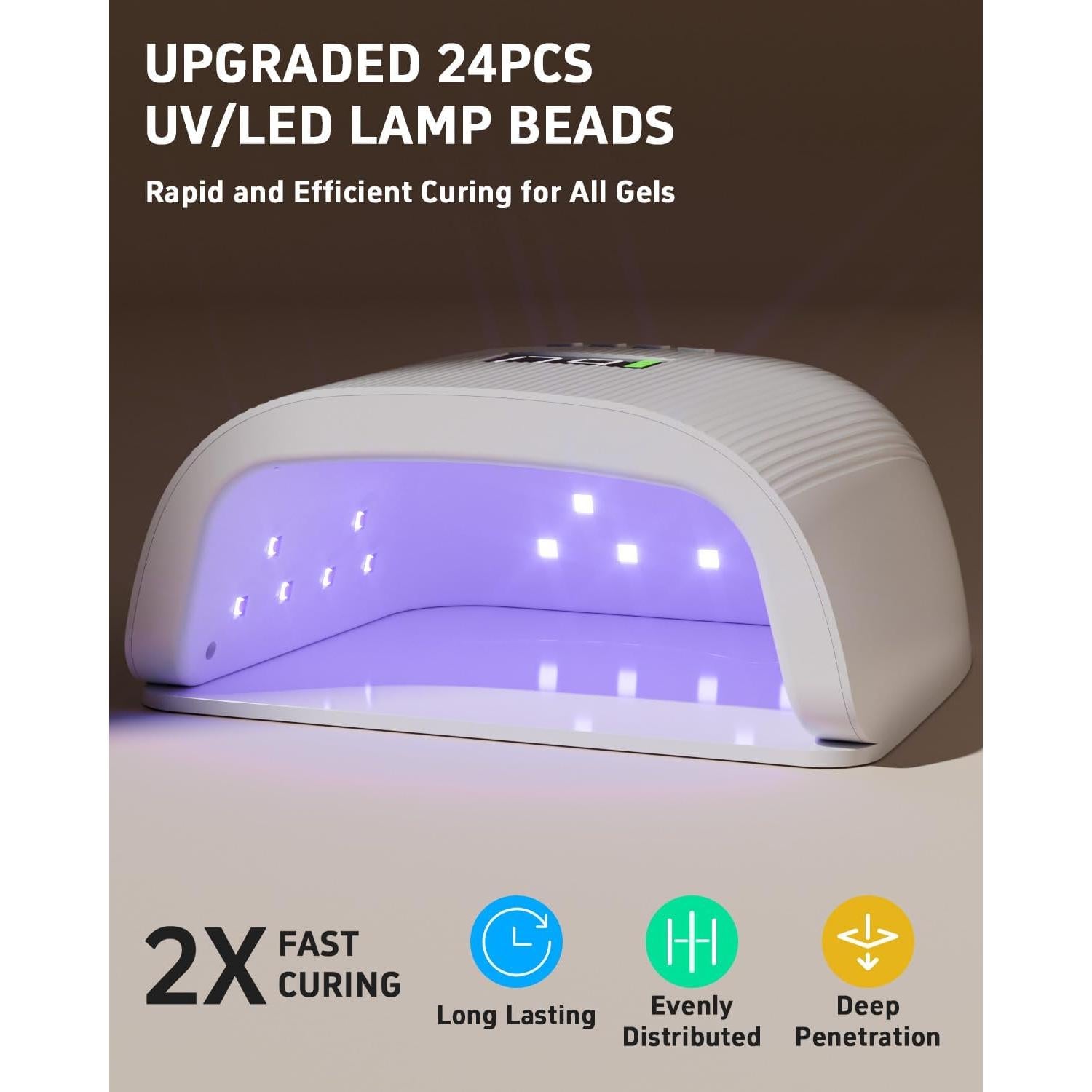 Lámpara UV LED Meremit 72W Recargable para Uñas con Sensor