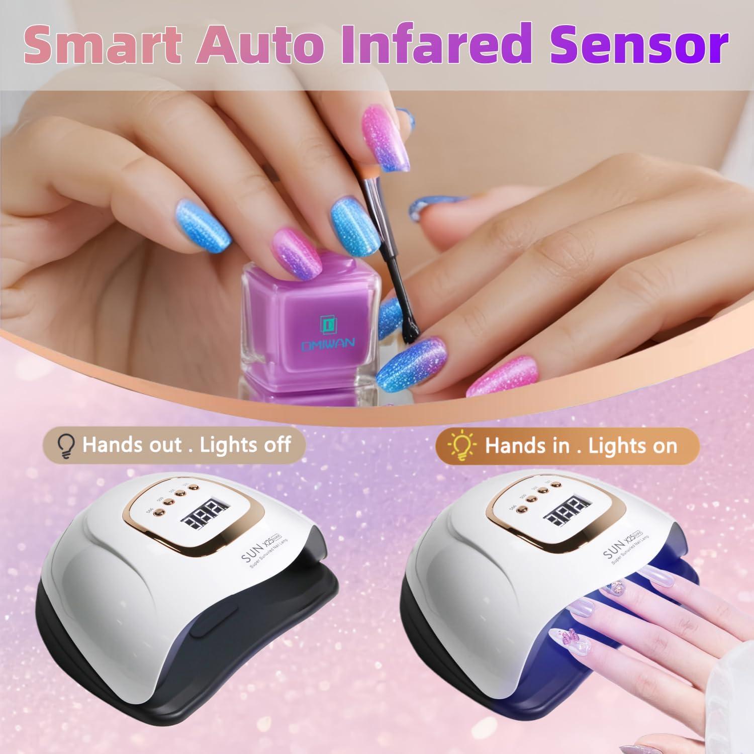 Lámpara de Uñas LED UV DMJWAN 380W 81 Perlas 4 Temporizadores