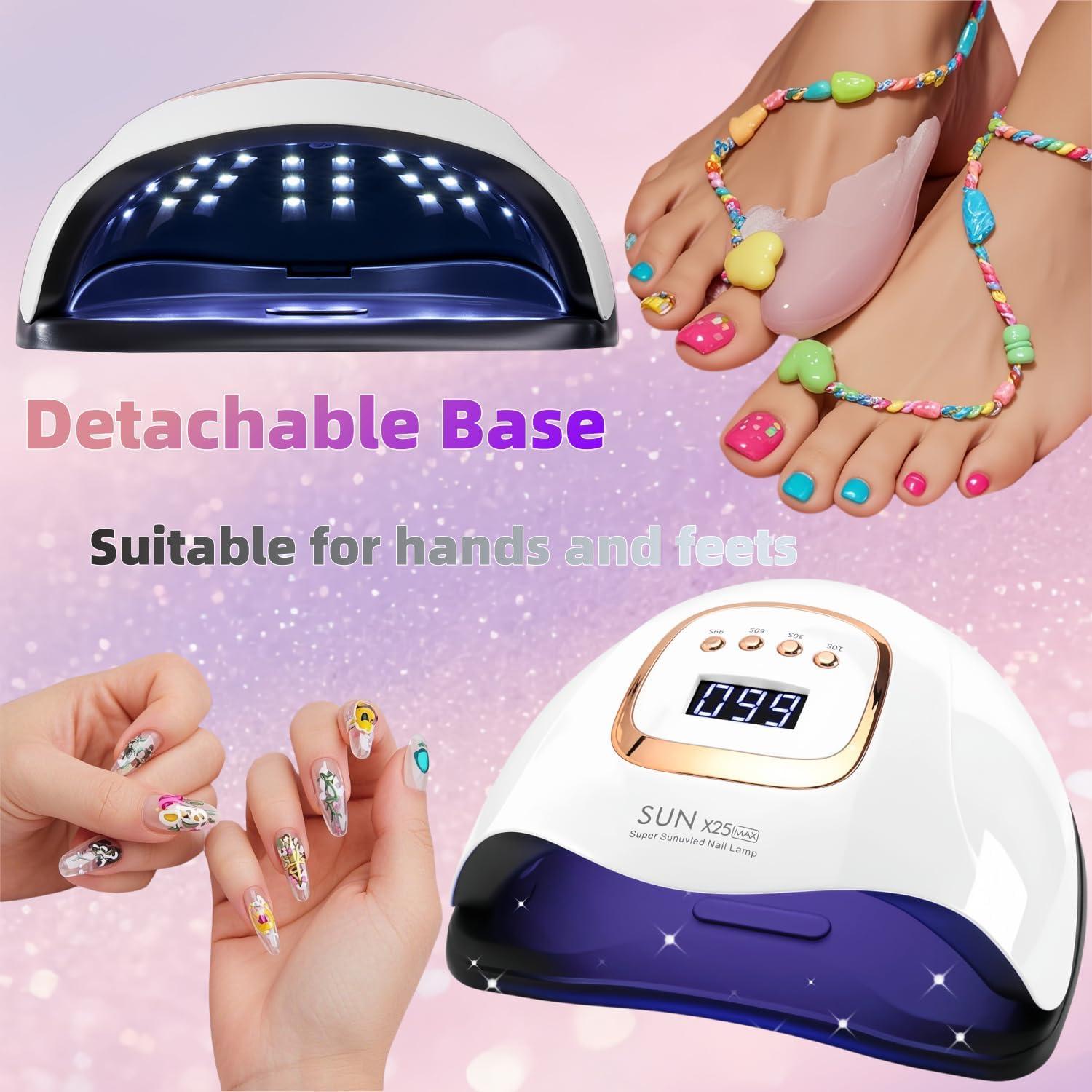 Lámpara de Uñas LED UV DMJWAN 380W 81 Perlas 4 Temporizadores