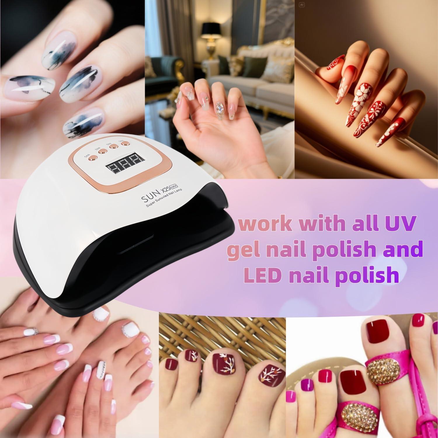 Lámpara de Uñas LED UV DMJWAN 380W 81 Perlas 4 Temporizadores
