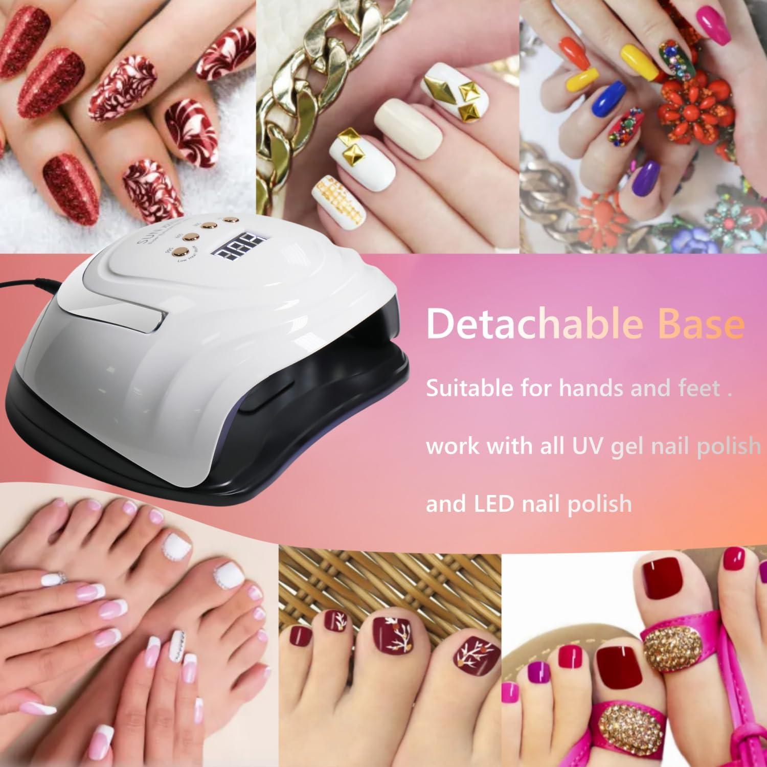 Lámpara de Uñas LED UV DMJWAN 380W 81 Perlas 4 Temporizadores