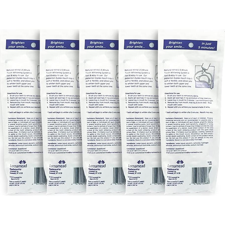 Kits de Blanqueamiento Dental Natural Blanco 5 Minutos - 5 Pzas