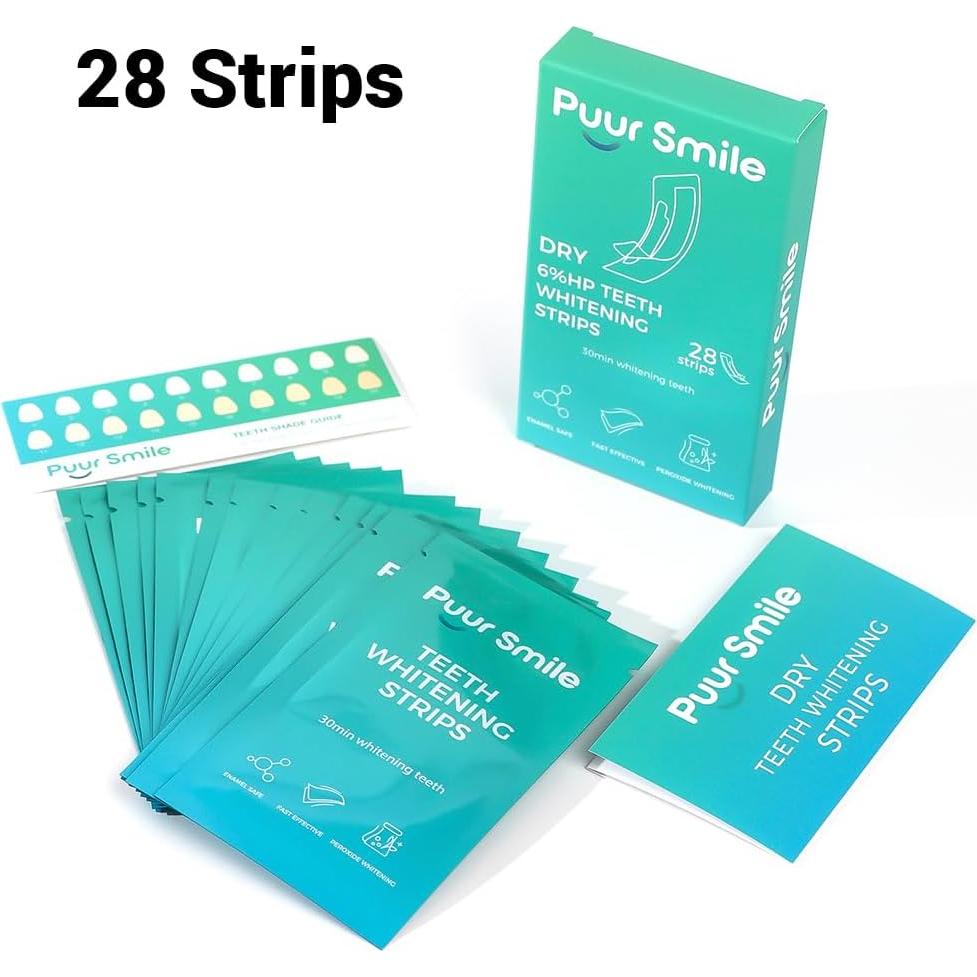 Tiras Blanqueadoras de Dientes PUUR SMILE - Kit 14 Tratamientos