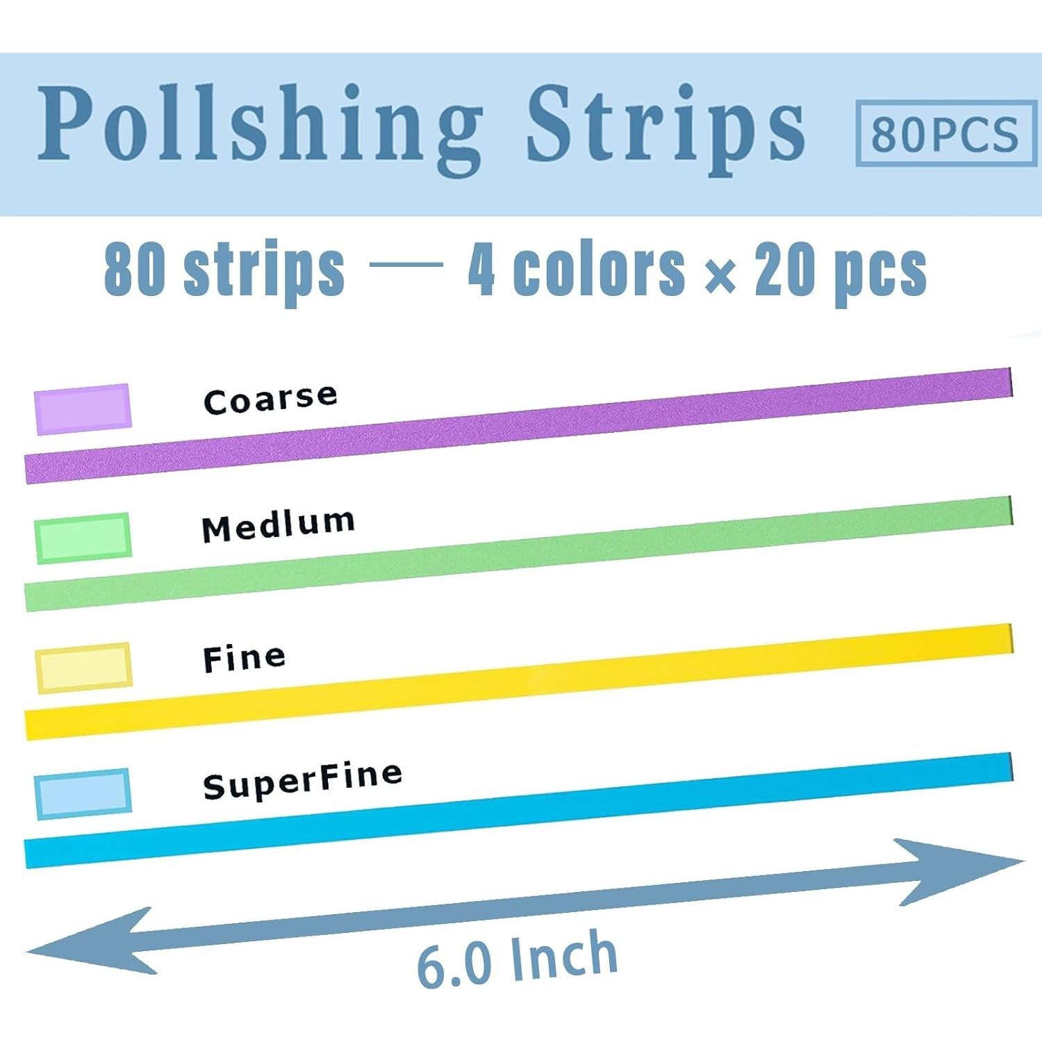 Kit de Tiras de Pulido Dental DANTICY 80 Piezas 15.24 cm