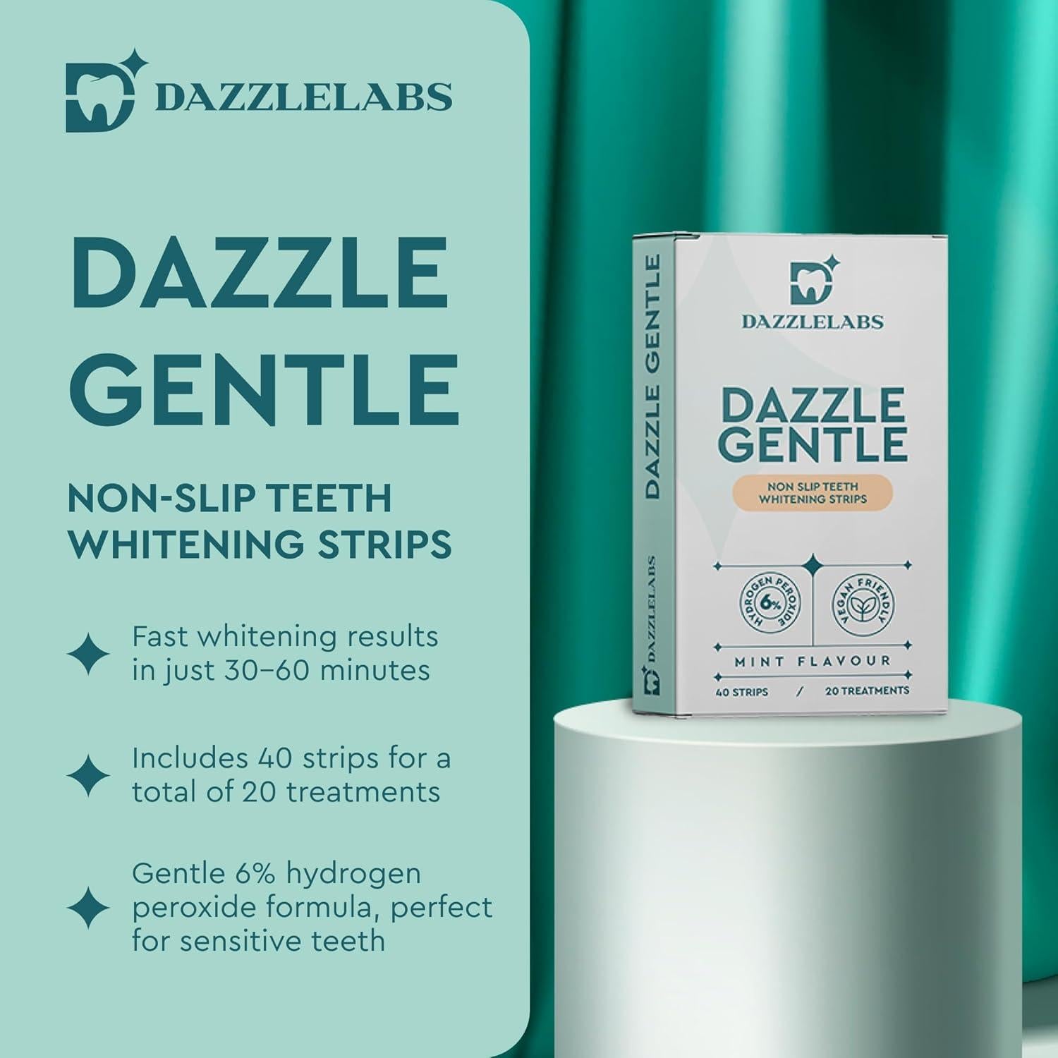 Tiras Blanqueadoras DazzleLabs 20 Unidades 6% Peróxido Menta
