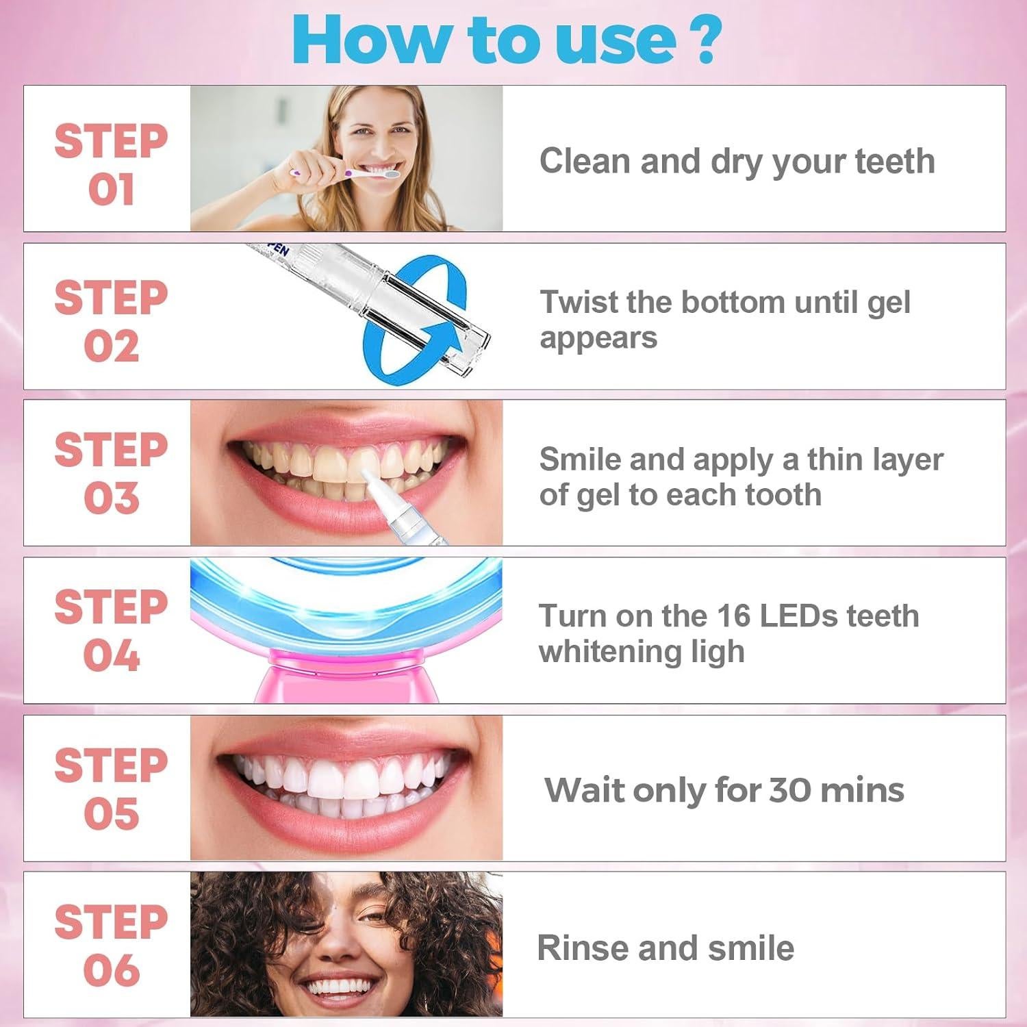 Kit Blanqueamiento Dental URSMILEKIT 16 LED Dientes Sensibles