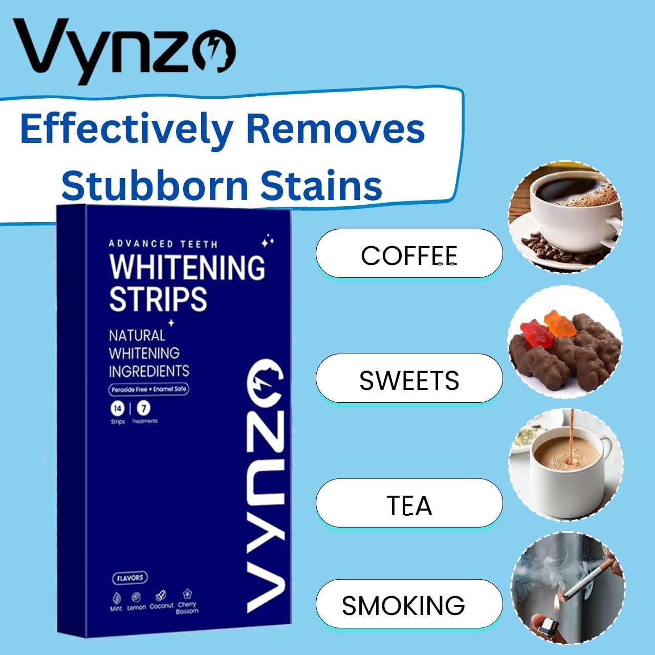 Tiras Blanqueadoras VYNZO para Dientes Sensibles - 7 Tratamientos