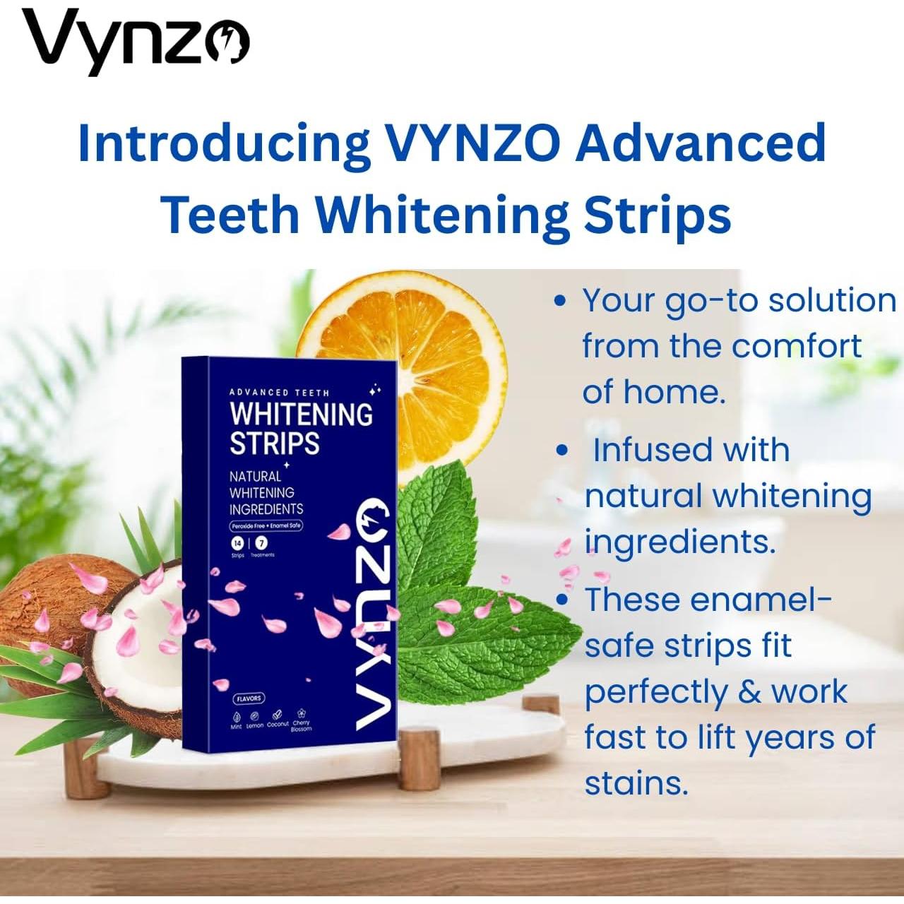 Tiras Blanqueadoras VYNZO para Dientes Sensibles - 7 Tratamientos