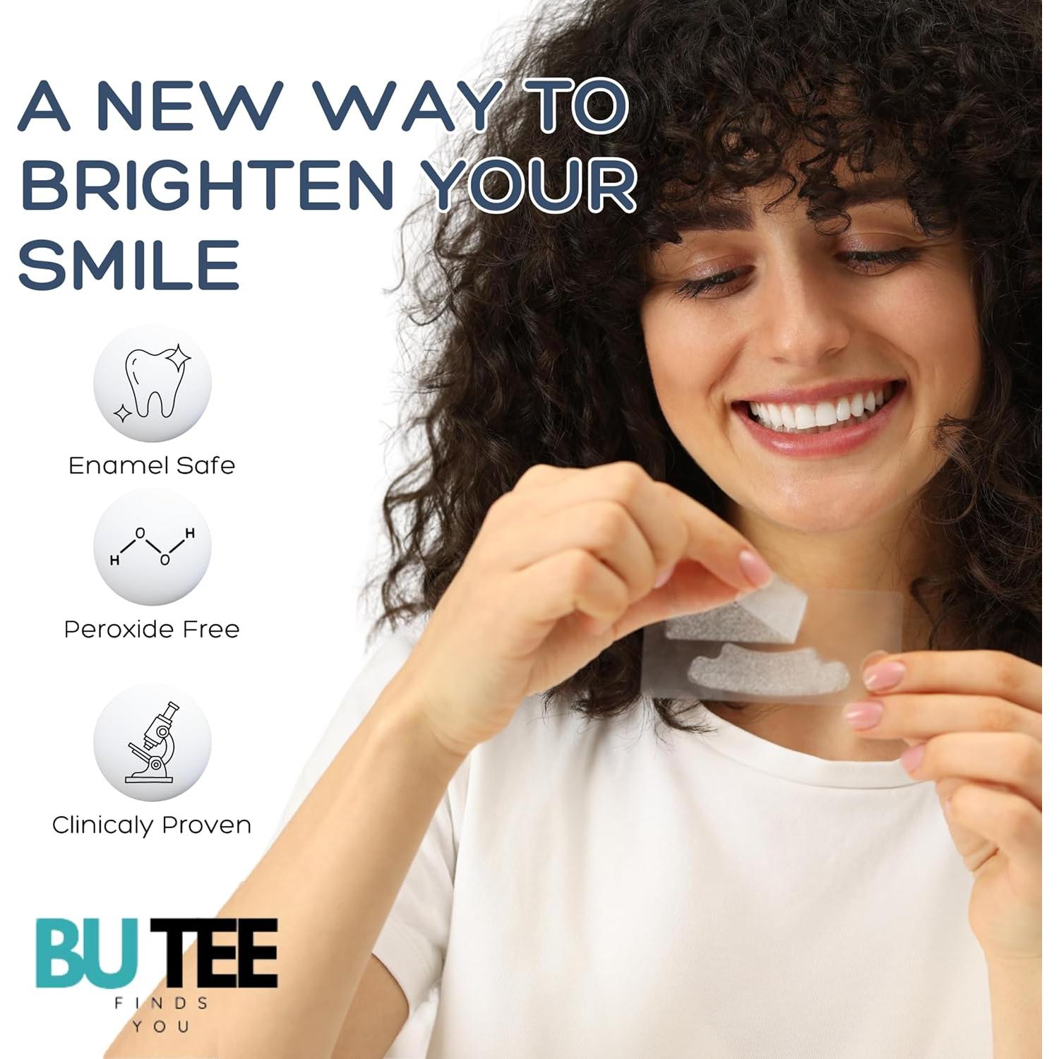 Tiras Blanqueadoras de Dientes BUTEE - 28 Tiras para 14 Tratamientos