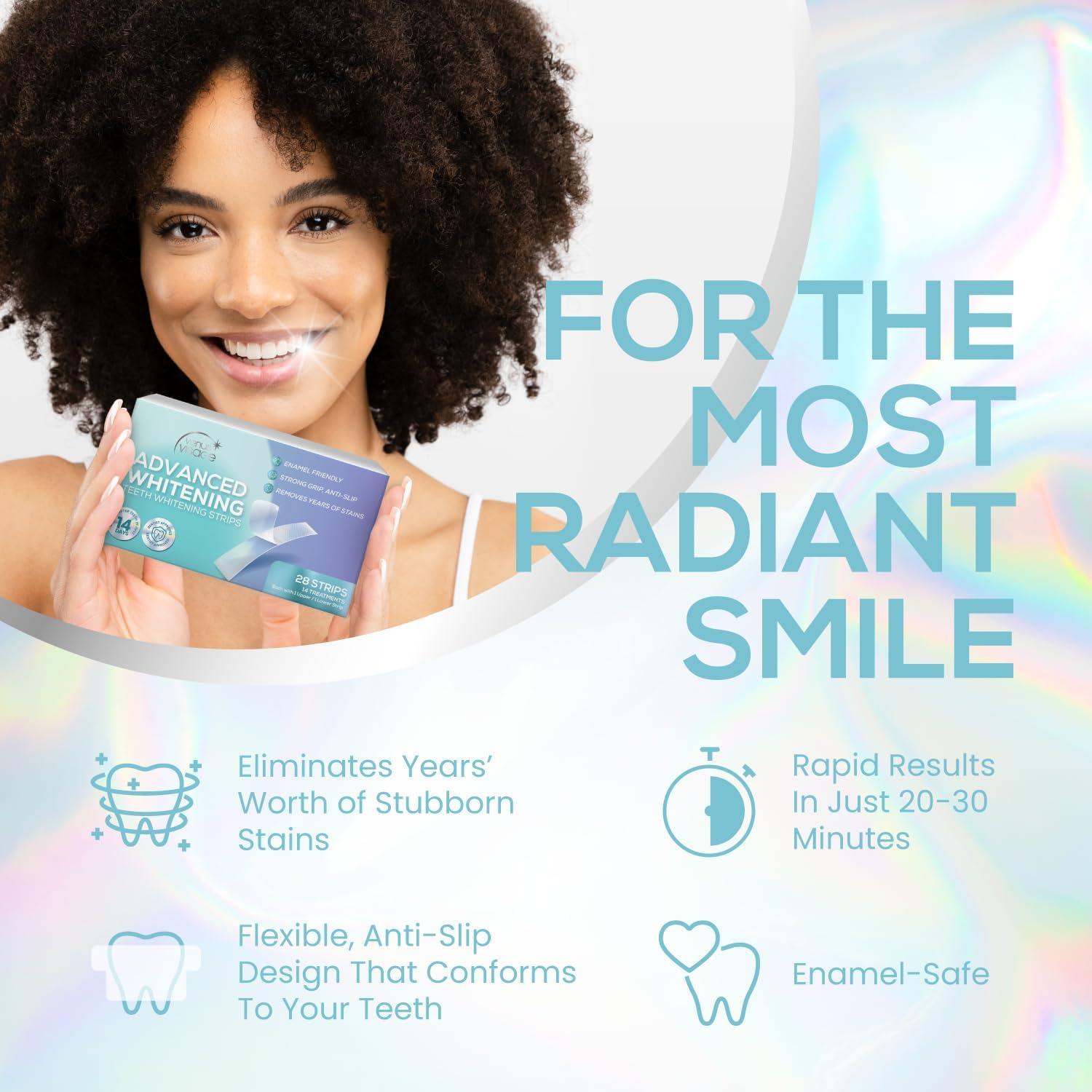 Tiras Blanqueadoras de Dientes Venus Visage - 28 Tiras - Sin Sensibilidad