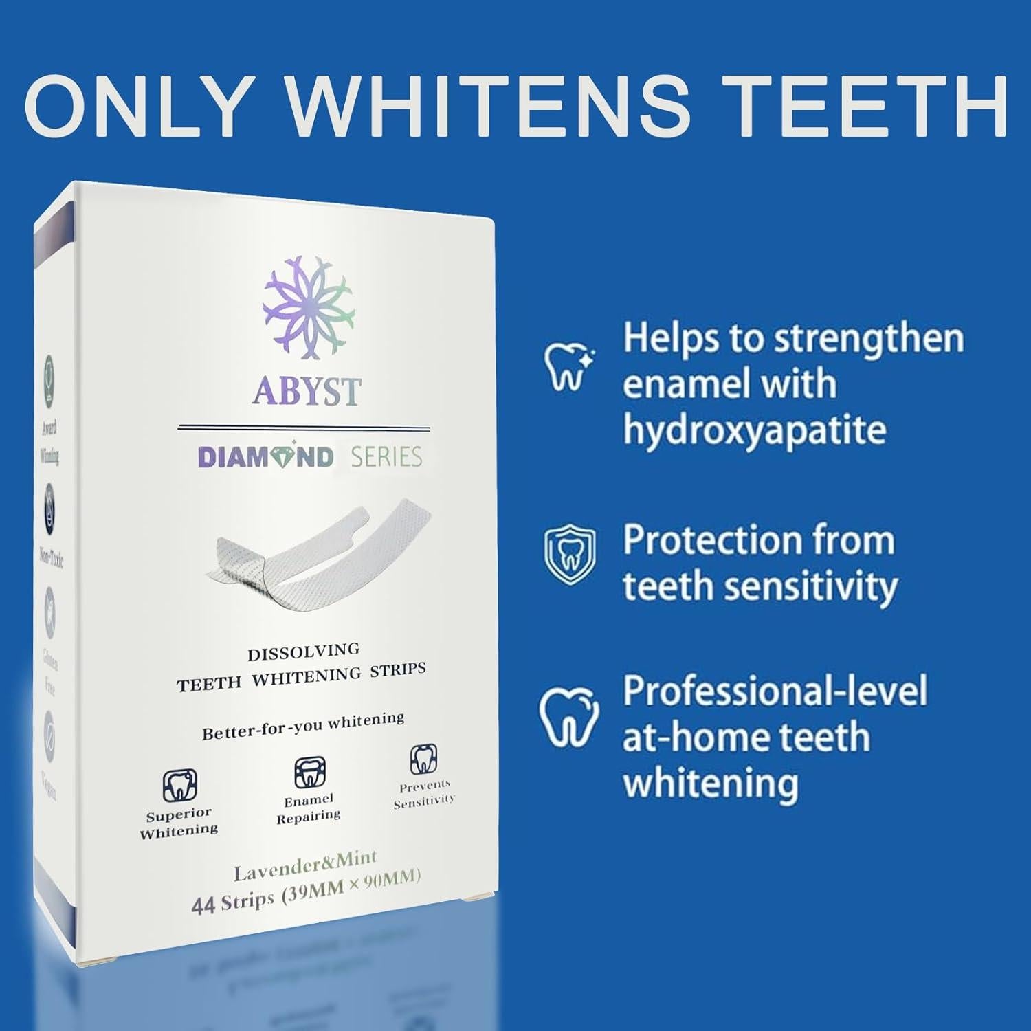 Tiras Blanqueadoras de Dientes ABYST 44 Ct Cuidado Dental Suave