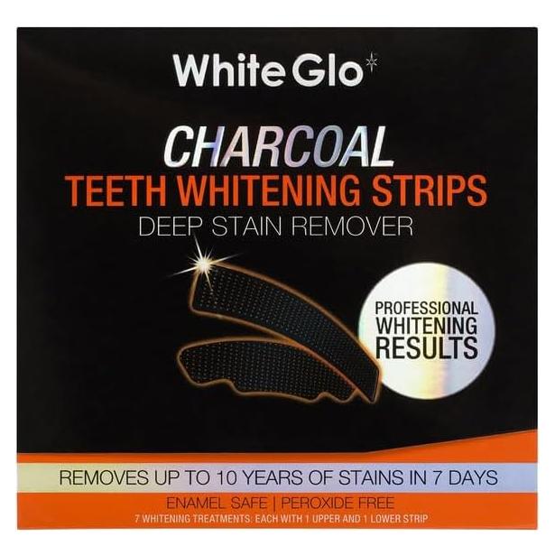 Tiras Blanqueadoras White Glo Carbón Activado - 7 Usos
