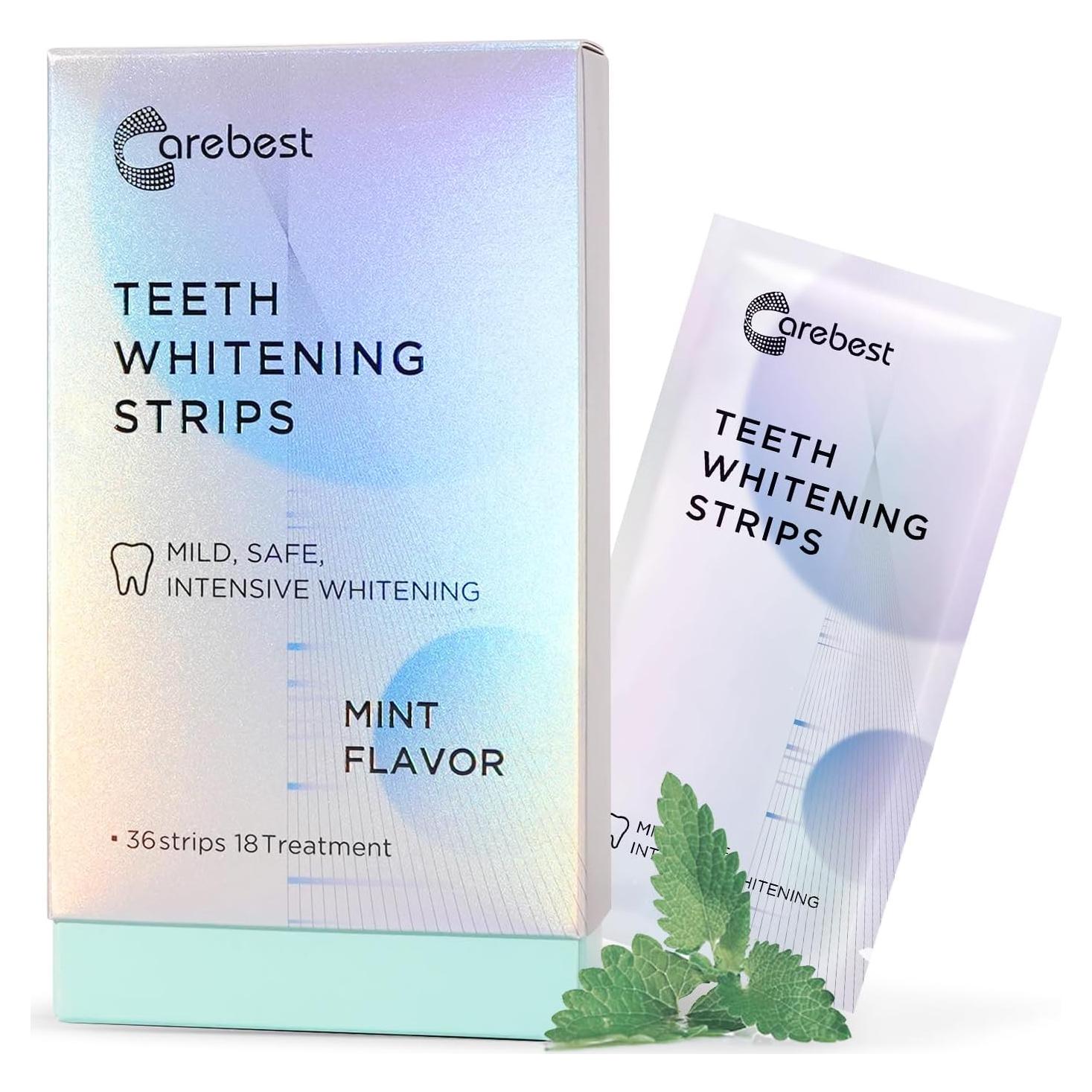 Tiras Blanqueadoras Carebest para Dientes Sensibles - 36 Tiras