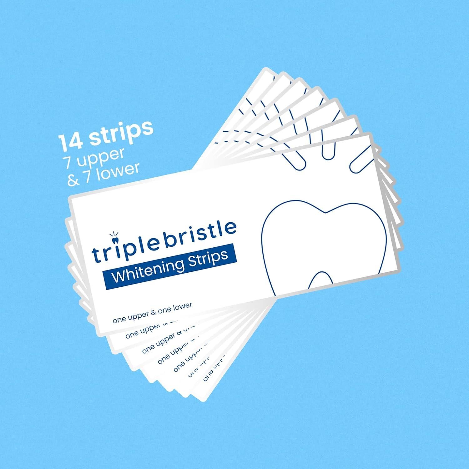 Tiras Blanqueadoras Triple Bristle - 14 Tiras, Sin Sensibilidad