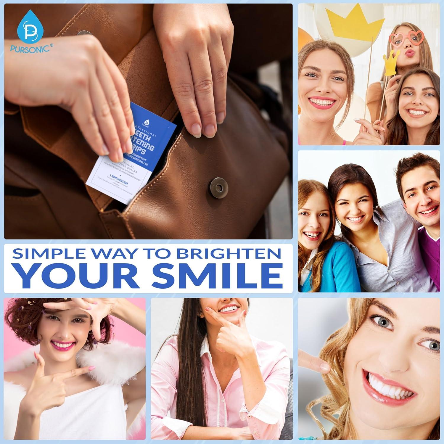 Tiras Blanqueadoras Pursonic 28 Unidades - Sin Peróxido y No Tóxicas