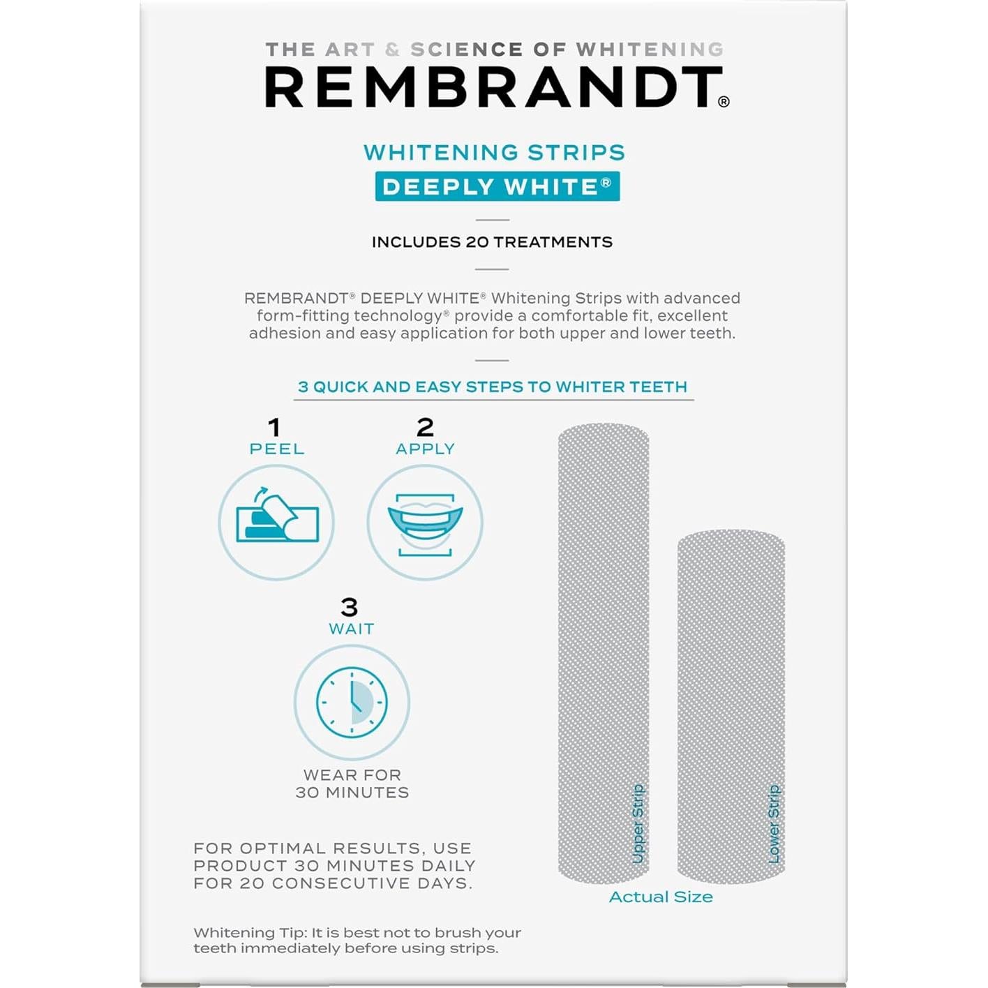 Tiras Blanqueadoras Rembrandt Blanco Profundo - 40 Tiras