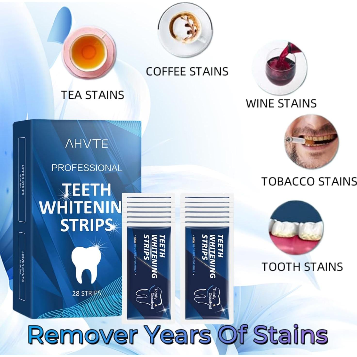 Tiras Blanqueadoras de Dientes 28 Unidades - Sin Sensibilidad, Menta