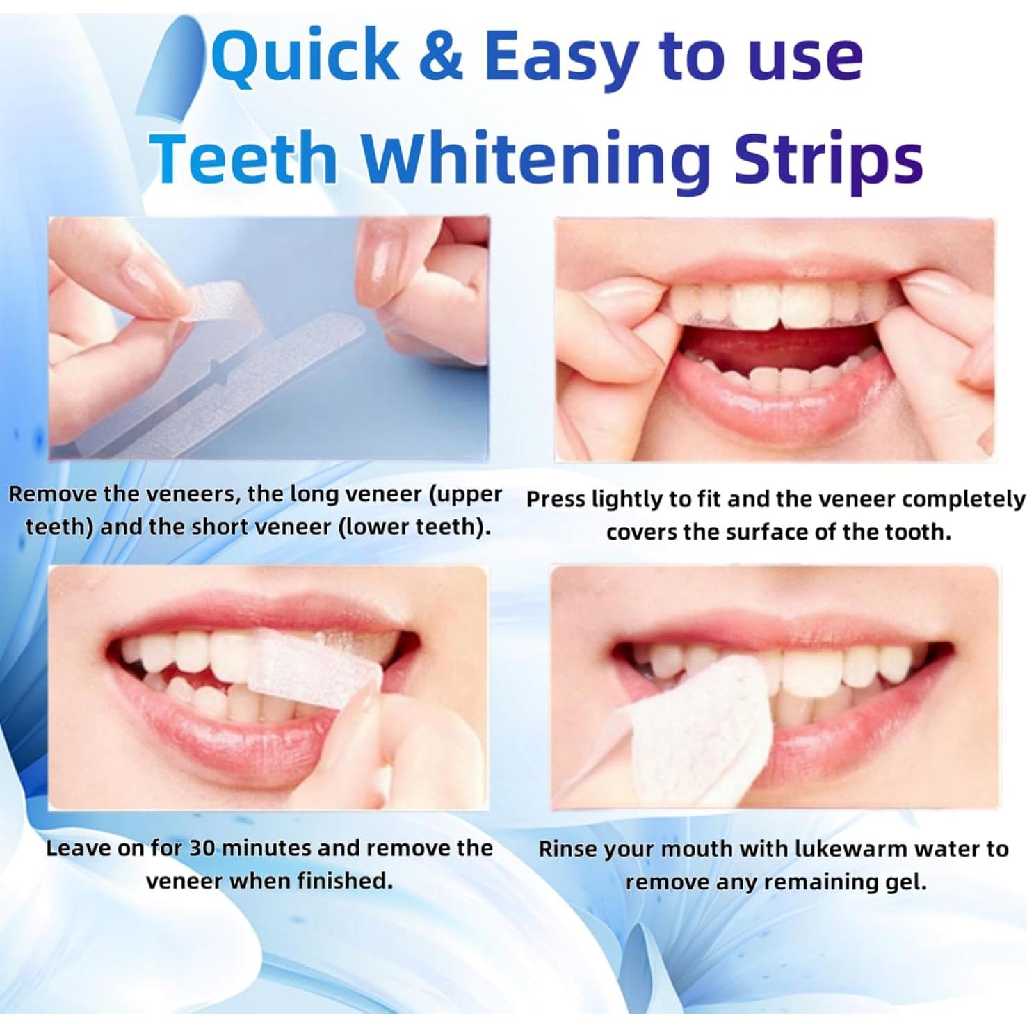 Tiras Blanqueadoras de Dientes 28 Unidades - Sin Sensibilidad, Menta