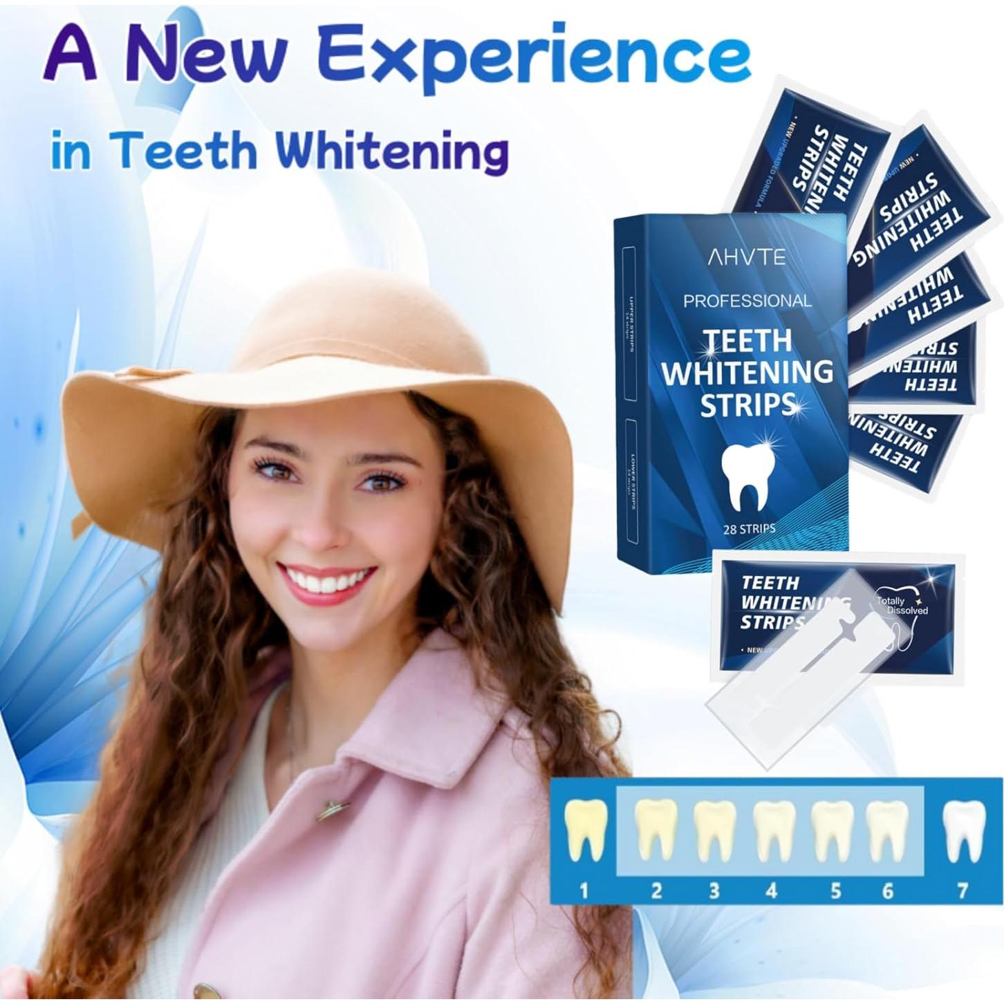 Tiras Blanqueadoras de Dientes 28 Unidades - Sin Sensibilidad, Menta