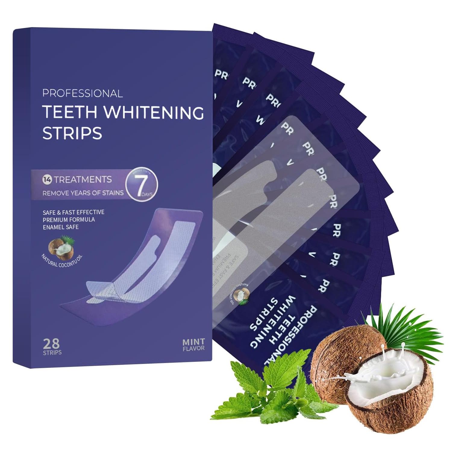 Tiras Blanqueadoras de Dientes Lanlwos 28 Unidades Sin Peróxido