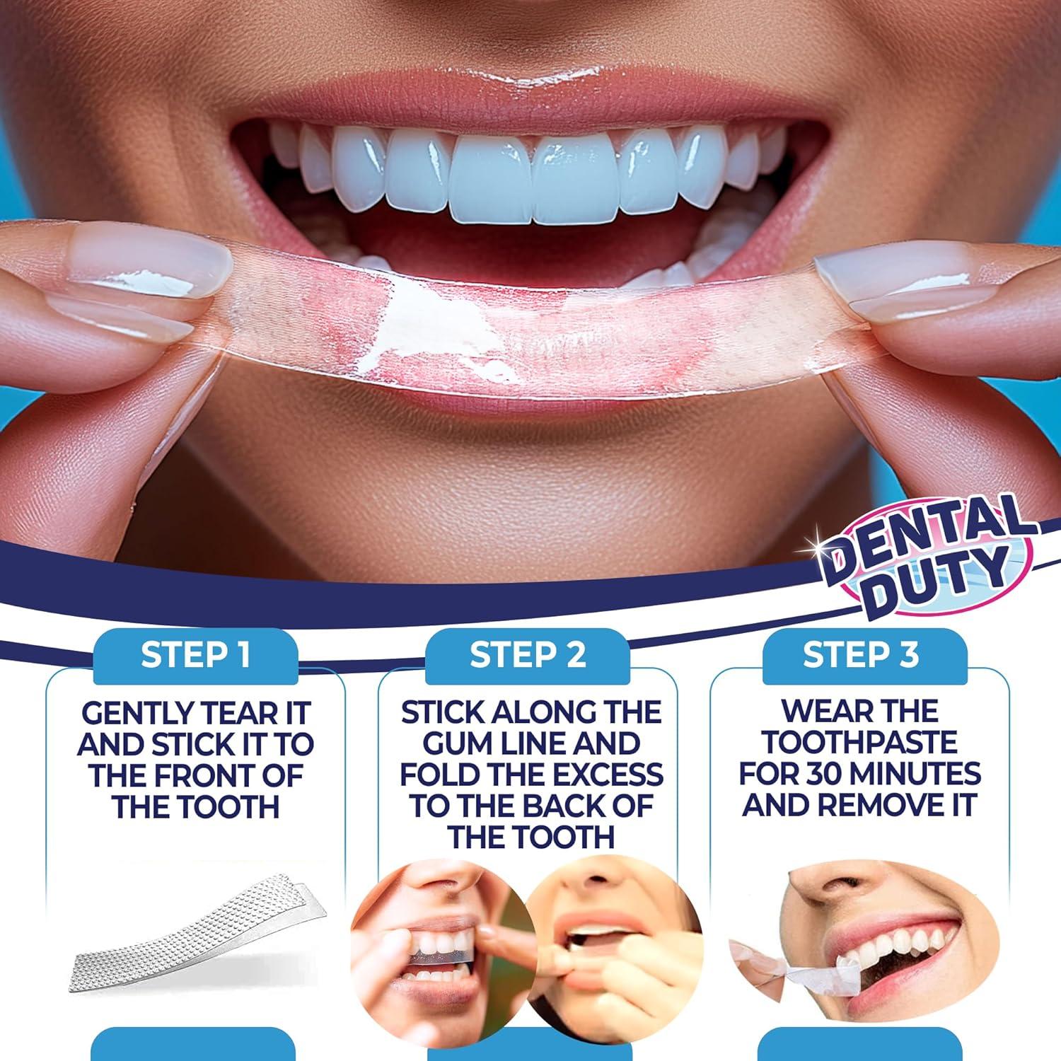 Tiras Blanqueadoras Dental Duty - 28 Piezas Veganas y Seguras