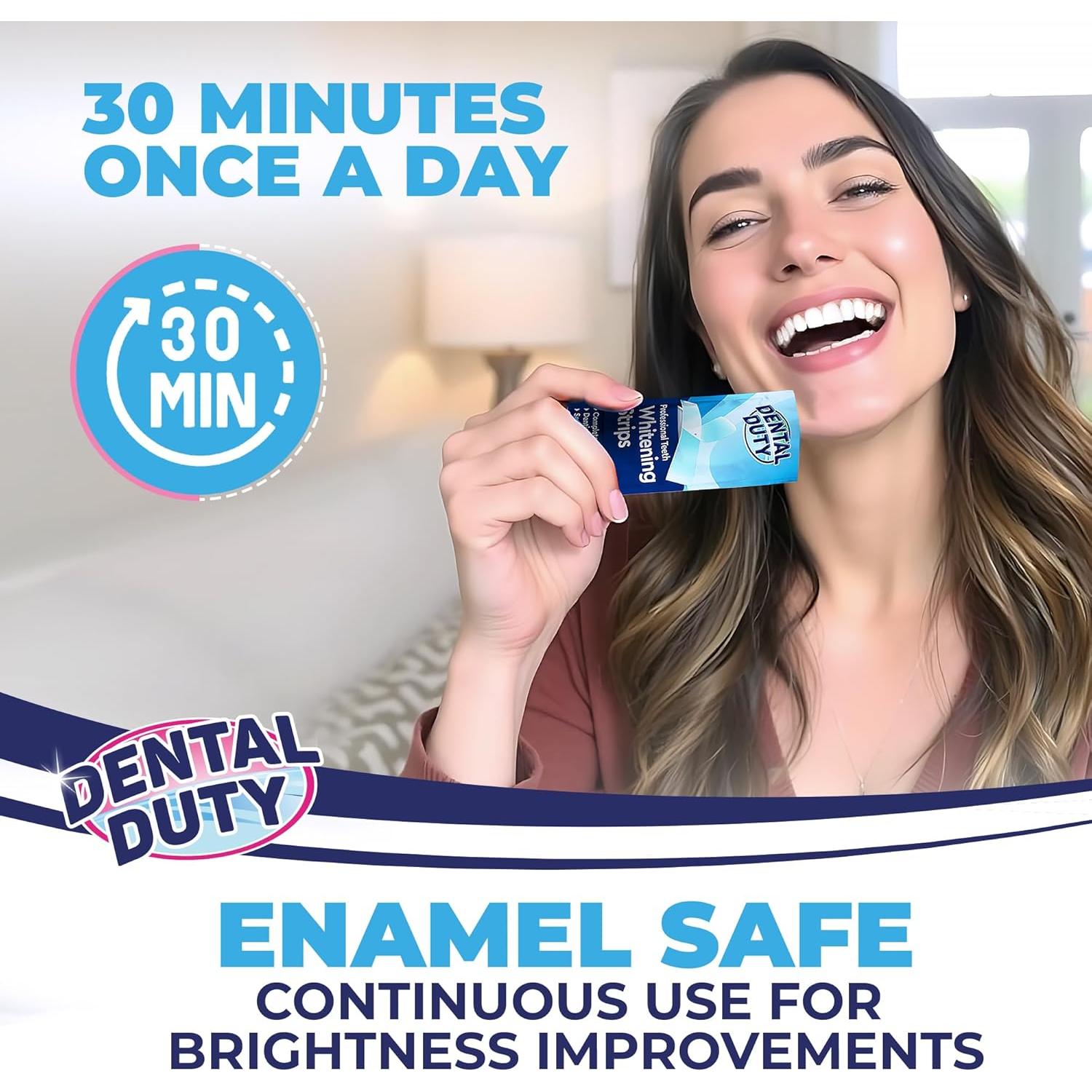Tiras Blanqueadoras Dental Duty - 28 Piezas Veganas y Seguras