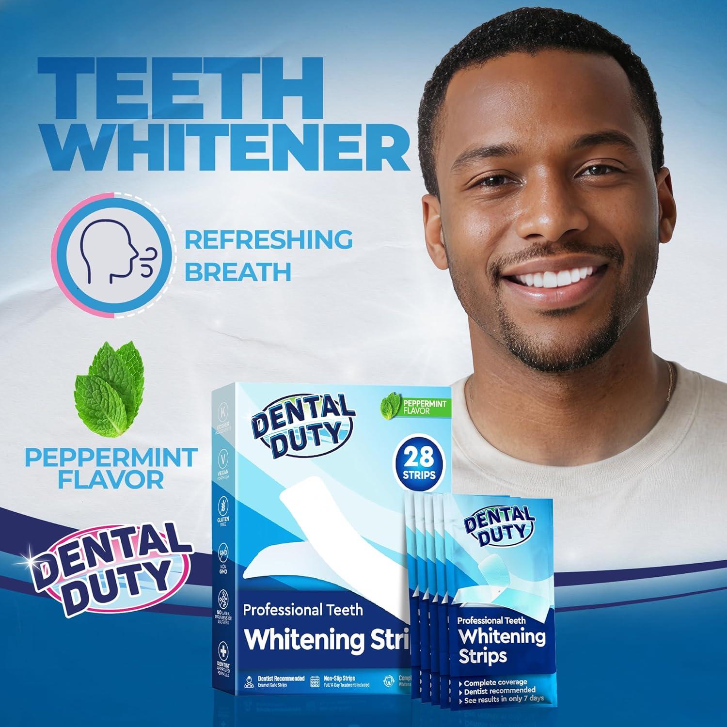 Tiras Blanqueadoras Dental Duty - 28 Piezas Veganas y Seguras