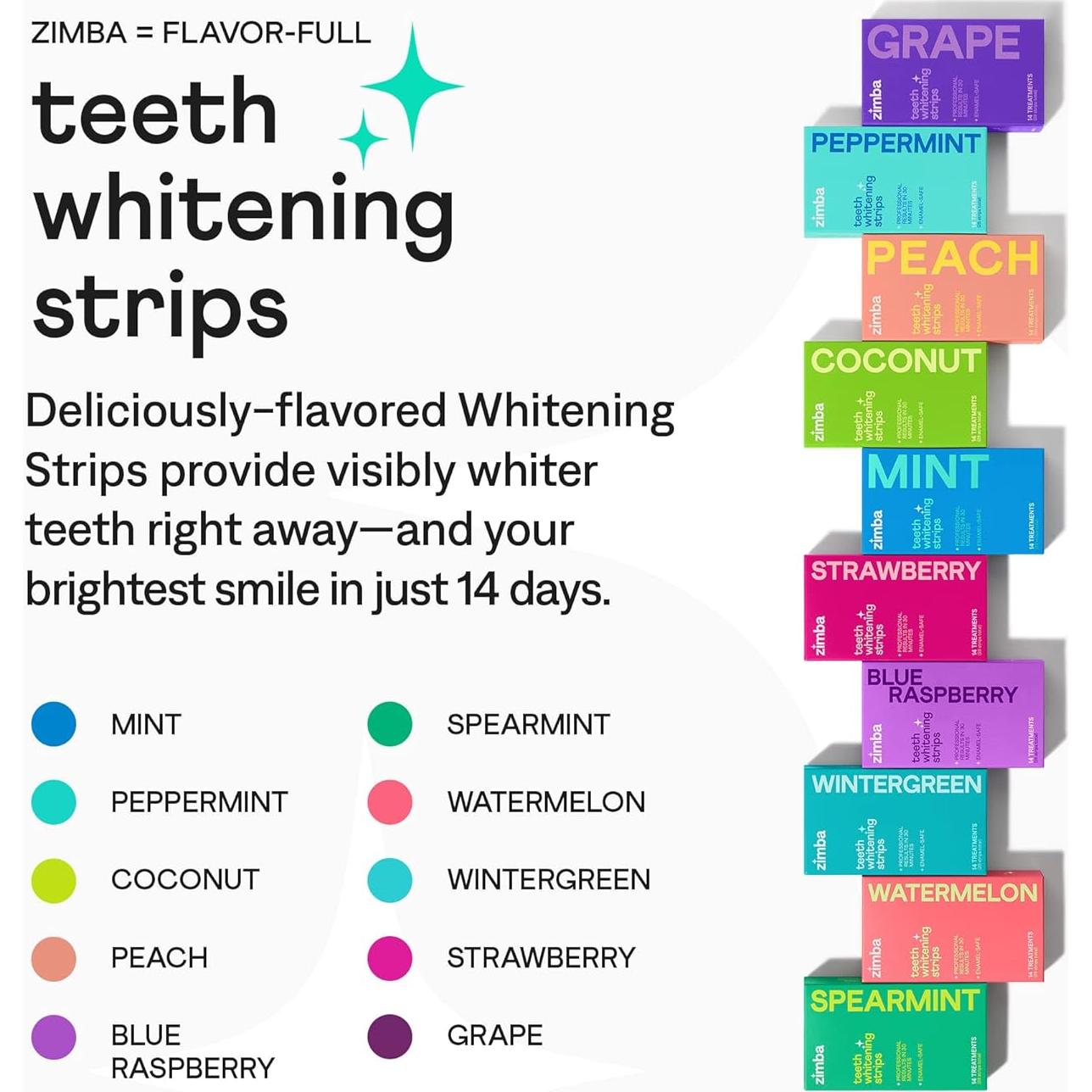 Tiras Blanqueadoras Zimba para Dientes Sensibles - 28 Tiras