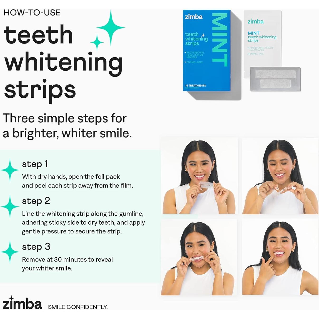 Tiras Blanqueadoras Zimba para Dientes Sensibles - 28 Tiras