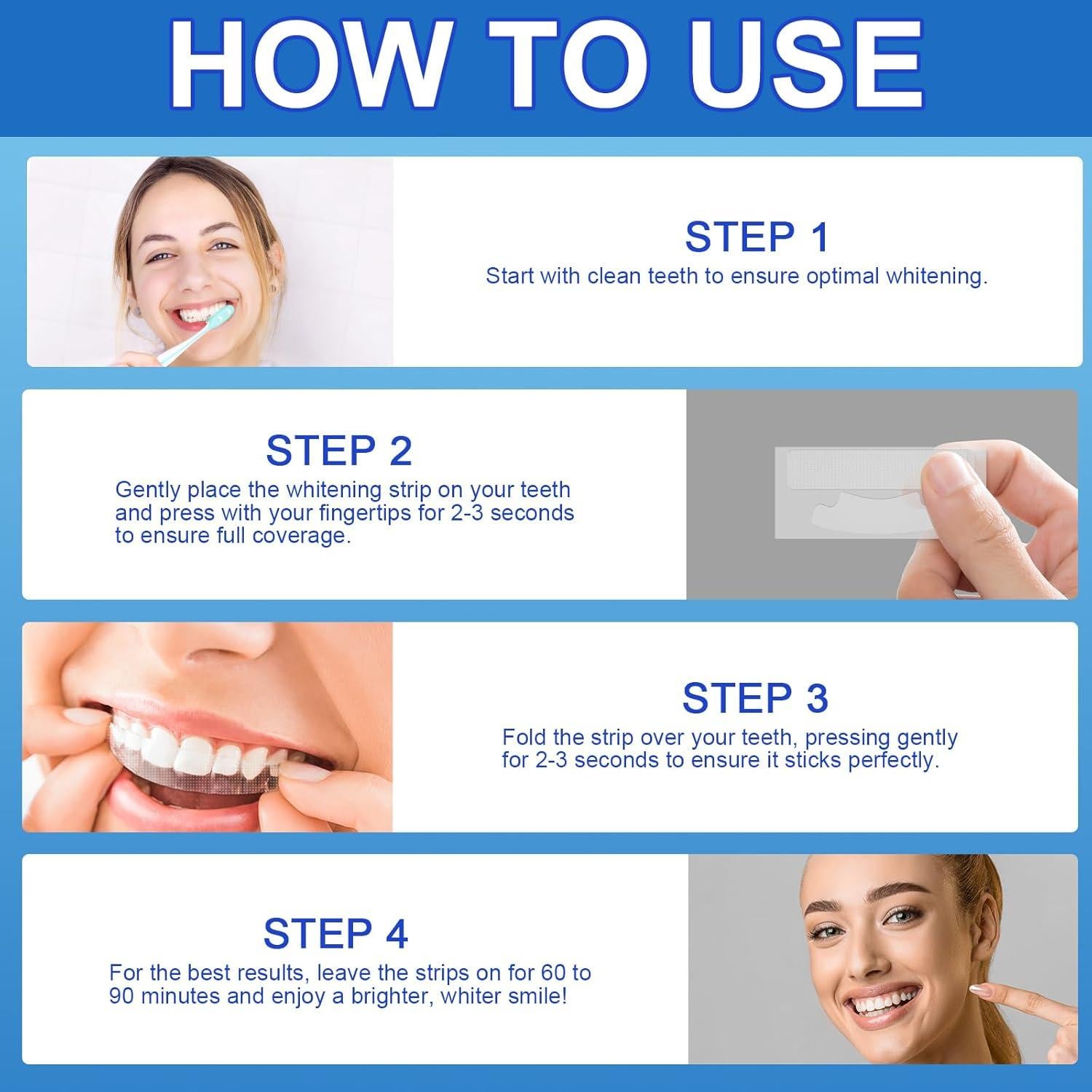 Kit de Tiras Blanqueadoras Ruduwu para Dientes Sensibles - 28 Tiras