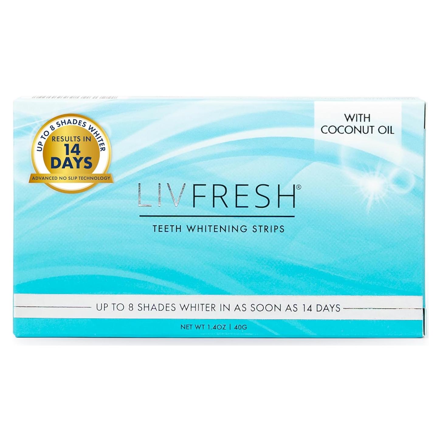 Tiras Blanqueadoras de Dientes LIVFRESH - 28 Tiras, 14 Tratamientos