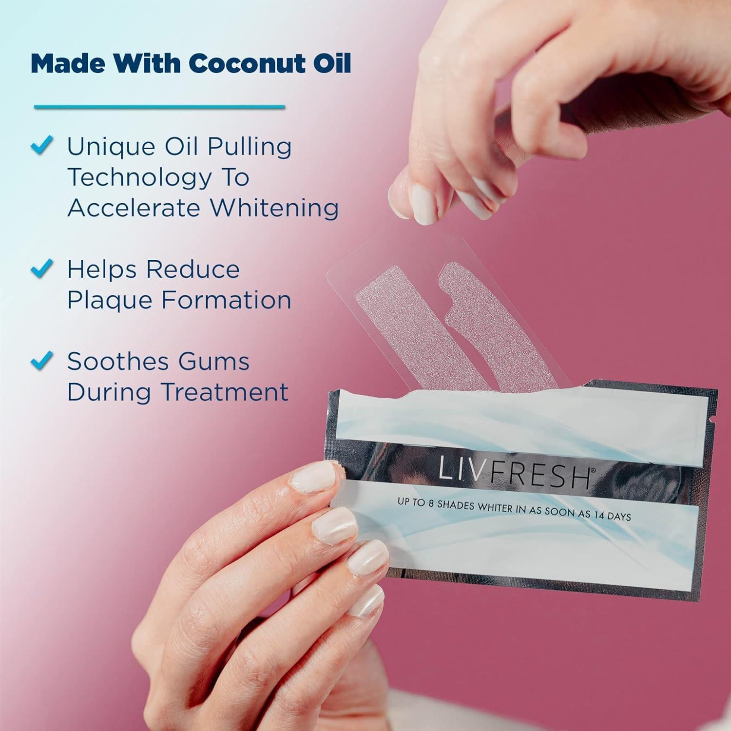 Tiras Blanqueadoras de Dientes LIVFRESH - 28 Tiras, 14 Tratamientos