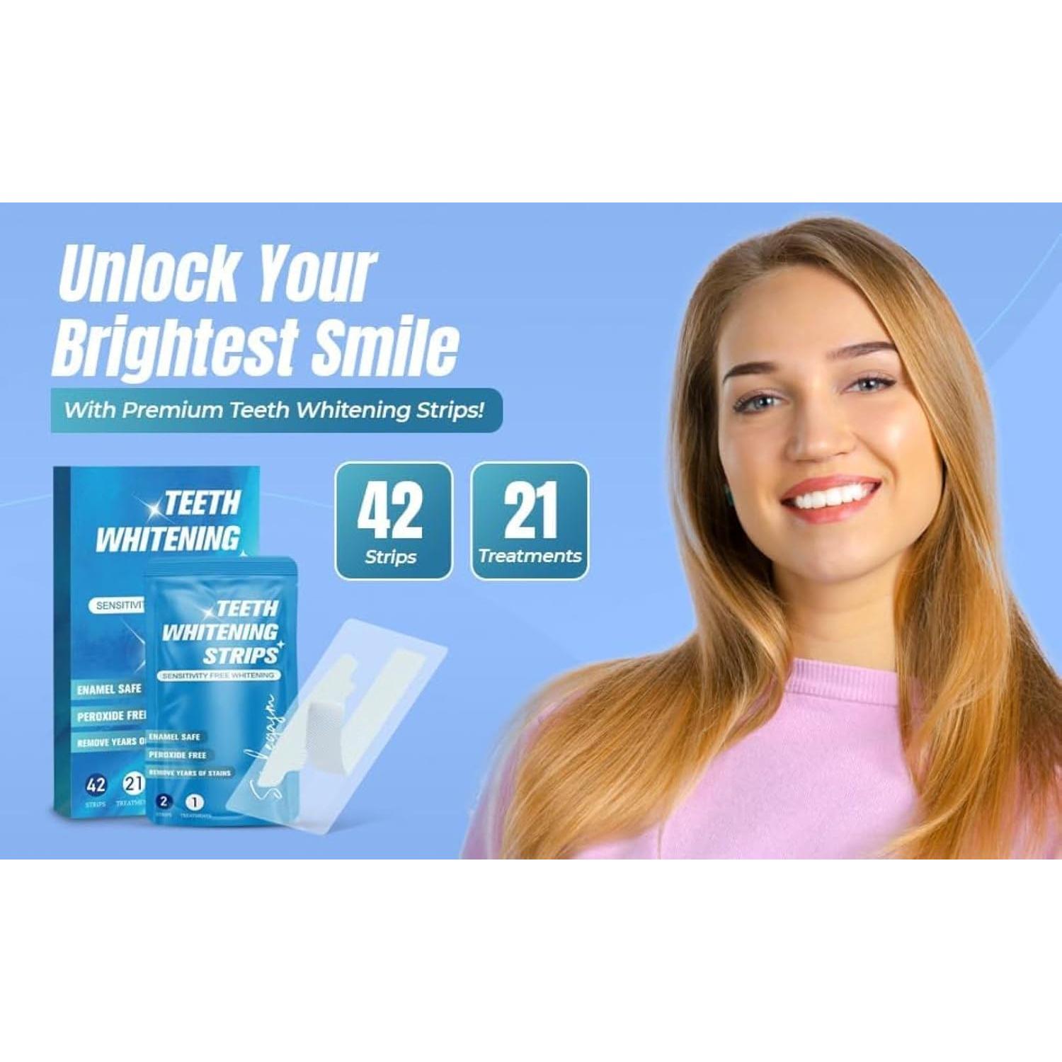 Tiras Blanqueadoras de Dientes Smilegasm - 42 Tiras - Sin Peróxido