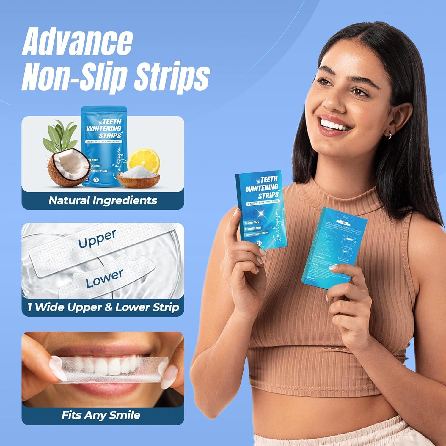 Tiras Blanqueadoras de Dientes Smilegasm - 42 Tiras - Sin Peróxido
