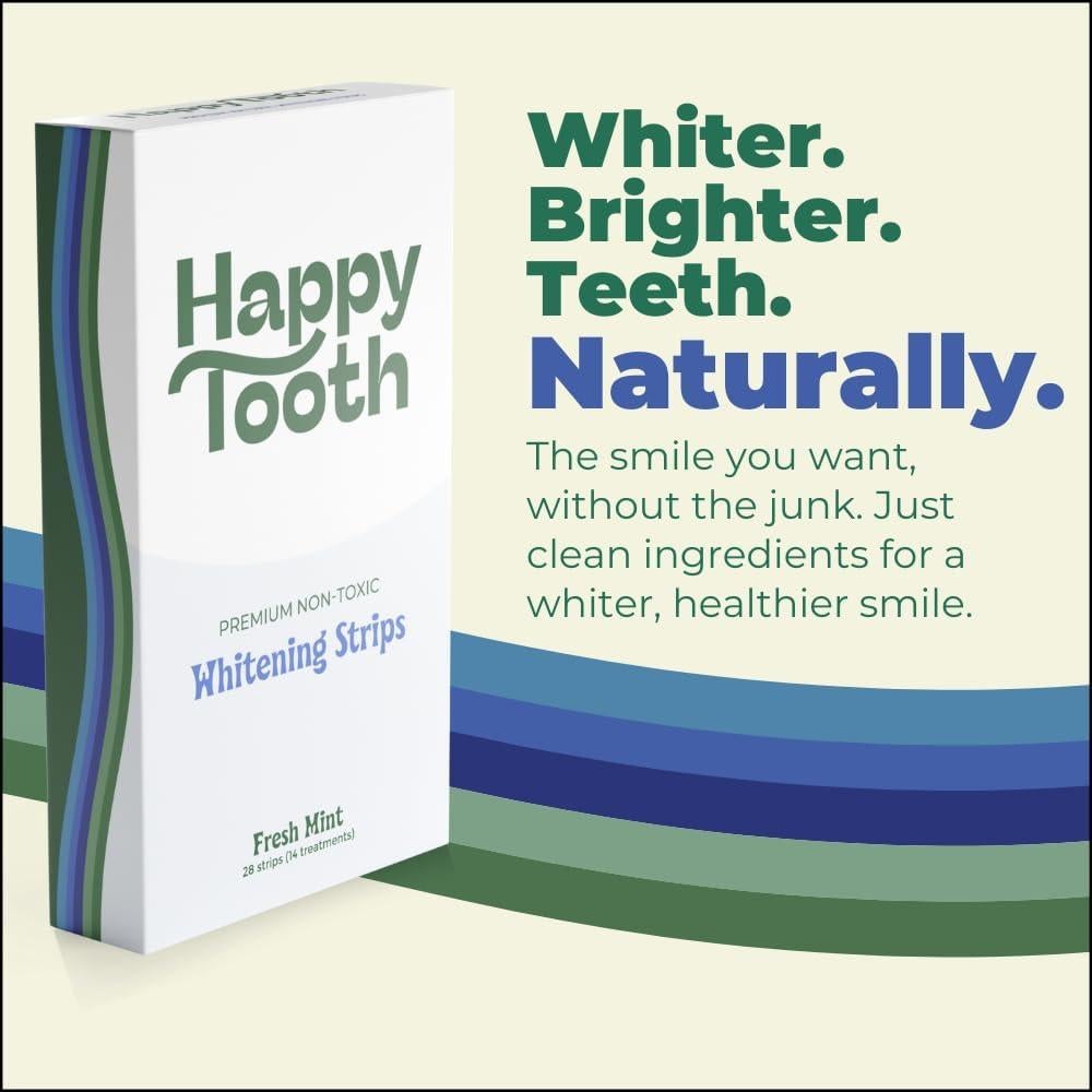 Kit Blanqueamiento Dental Happy Tooth - 28 Tiras Naturales