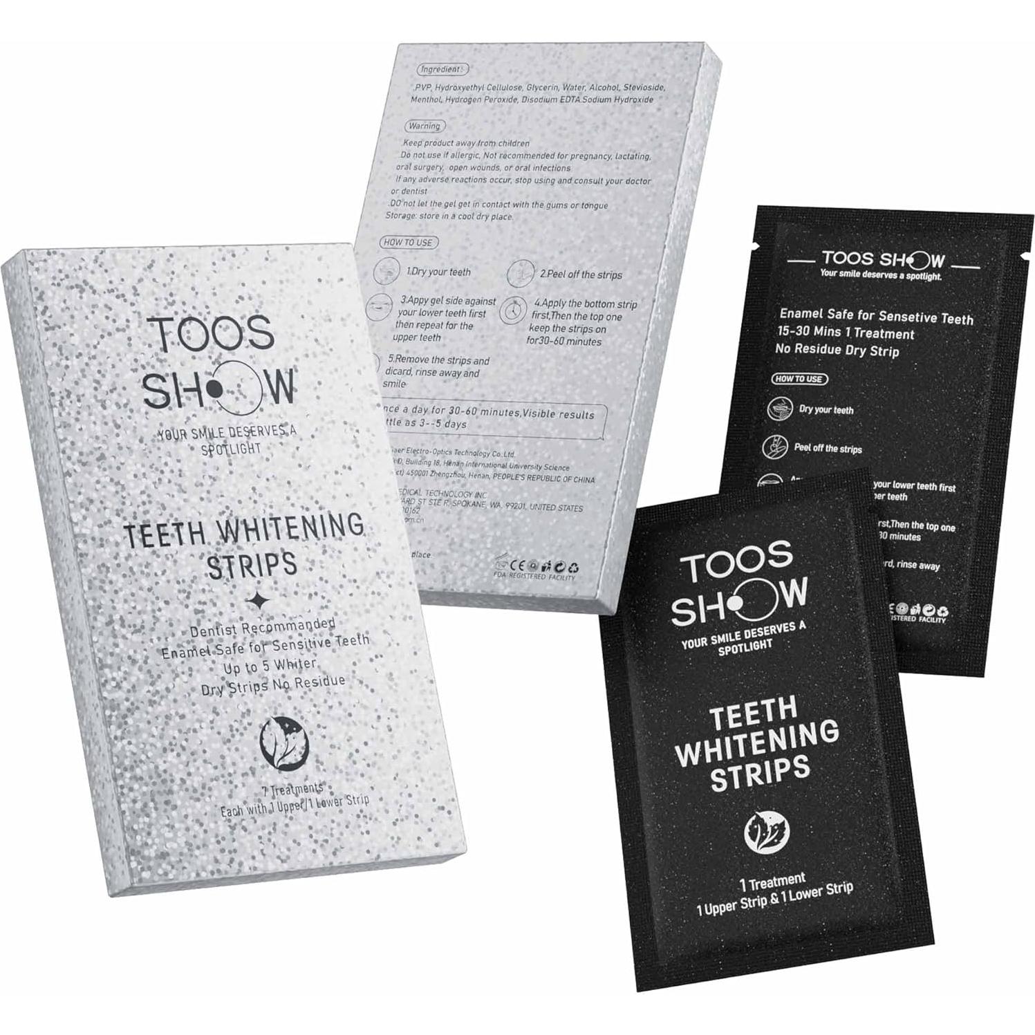 Tiras Blanqueadoras para Dientes Sensibles Toos Show 7 Días