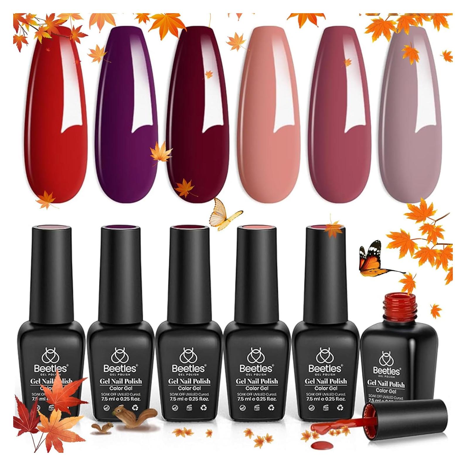 Set de Esmalte en Gel Beetles - 6 Piezas Otoño Invierno