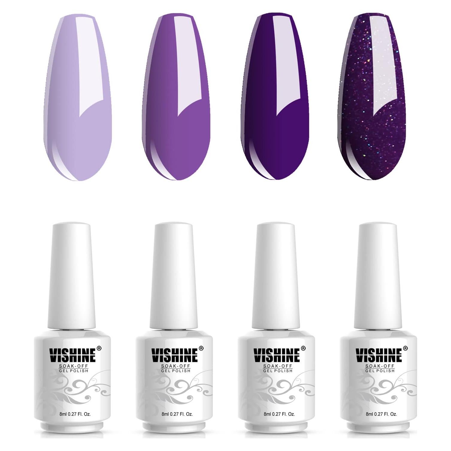 Kit de Esmalte en Gel Vishine 4 Colores 8ml - Manicura DIY