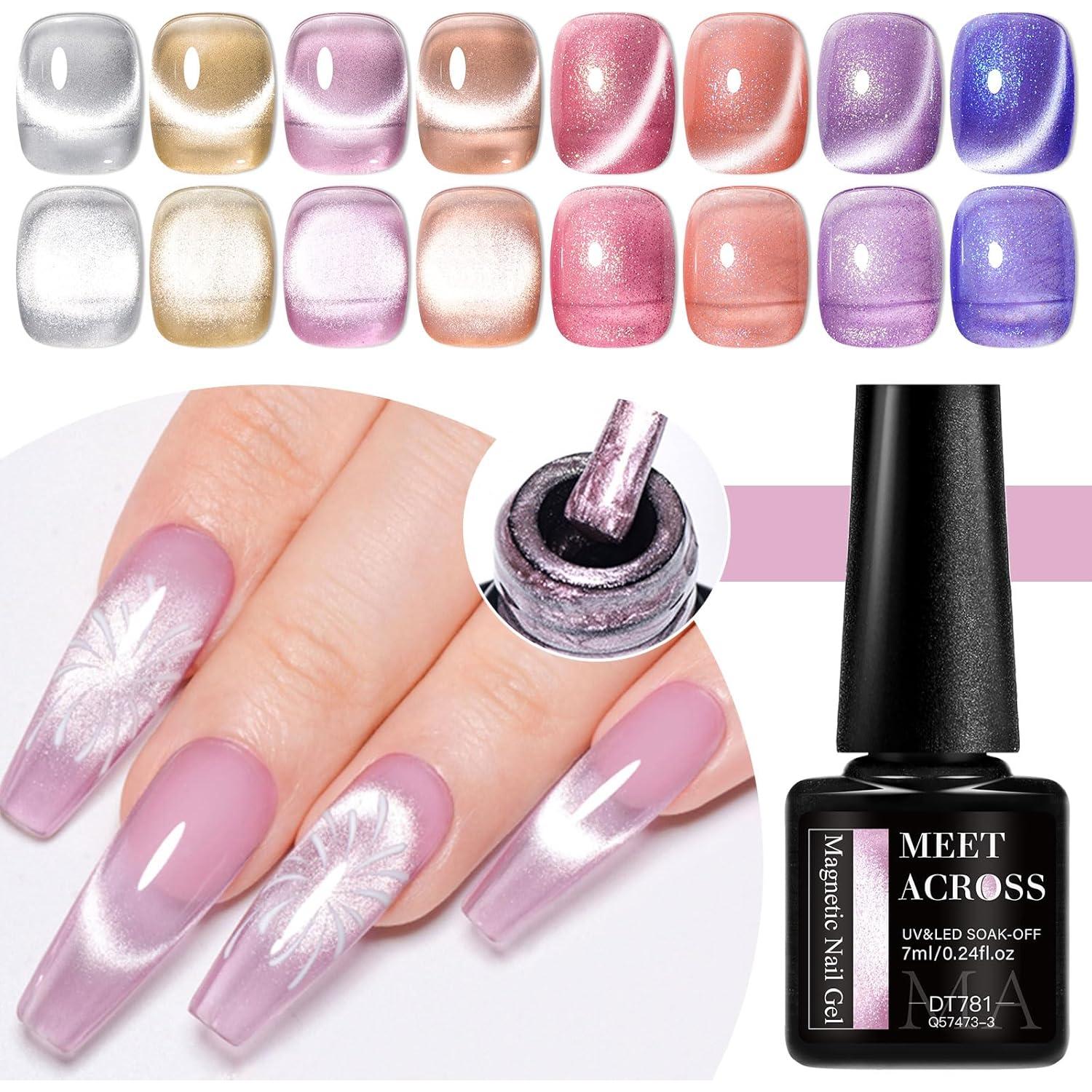 Set de 8 Esmaltes de Uñas en Gel Cat Eye MEET ACROSS 7 ml