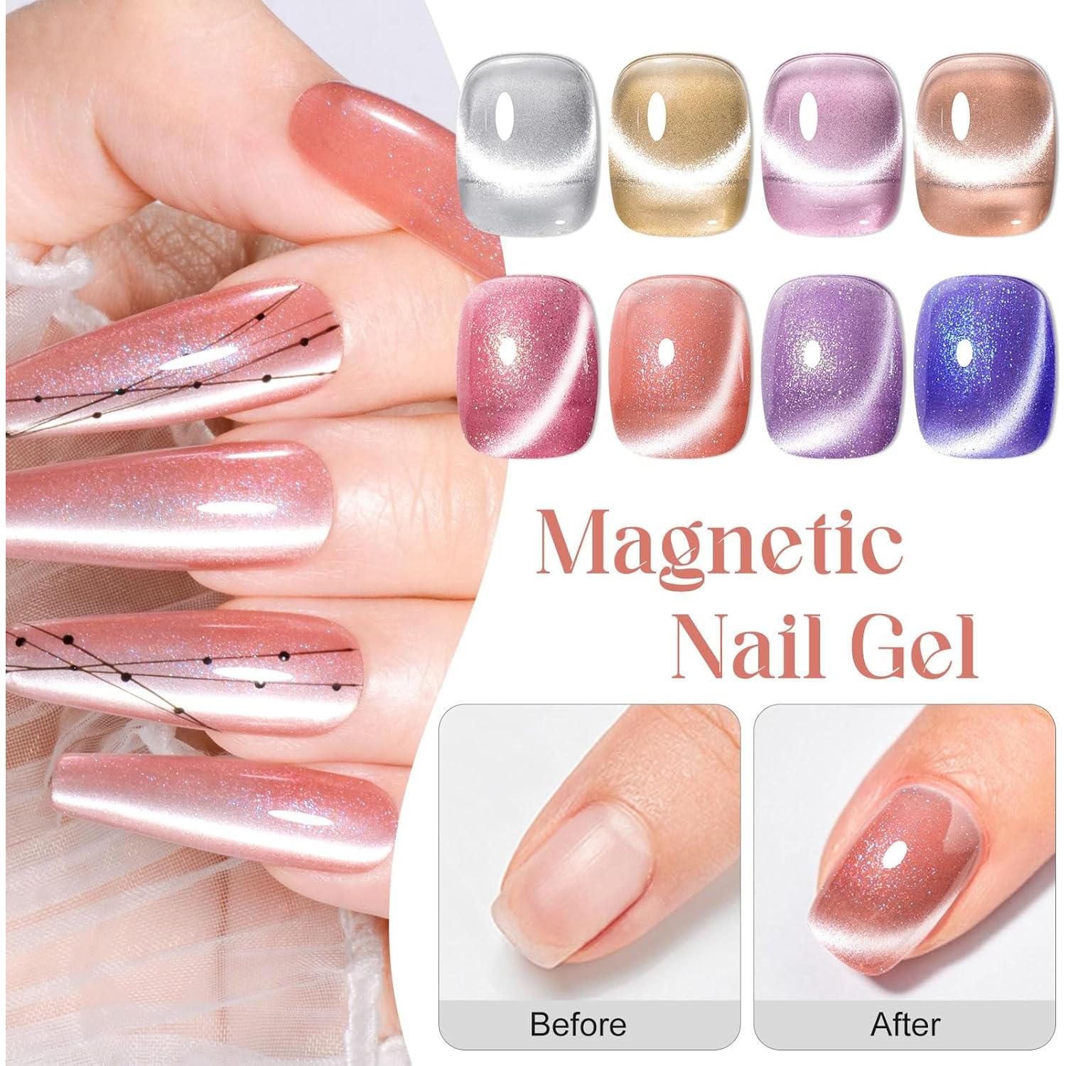 Set de 8 Esmaltes de Uñas en Gel Cat Eye MEET ACROSS 7 ml