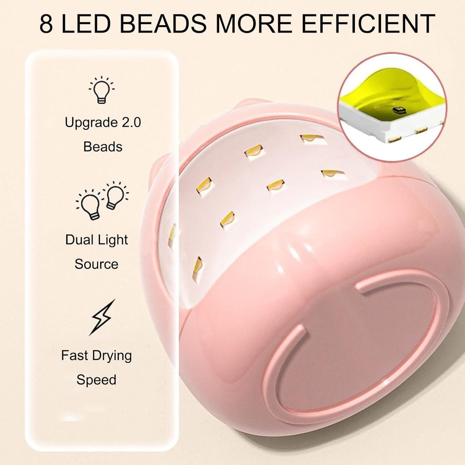 Lámpara UV LED 24W para Uñas Gel Dongguan - Portátil Rosa