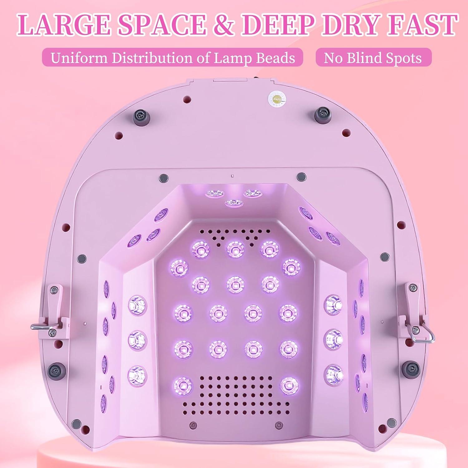 Lámpara UV LED 126W Astonfog Púrpura, Secador de Uñas Portátil