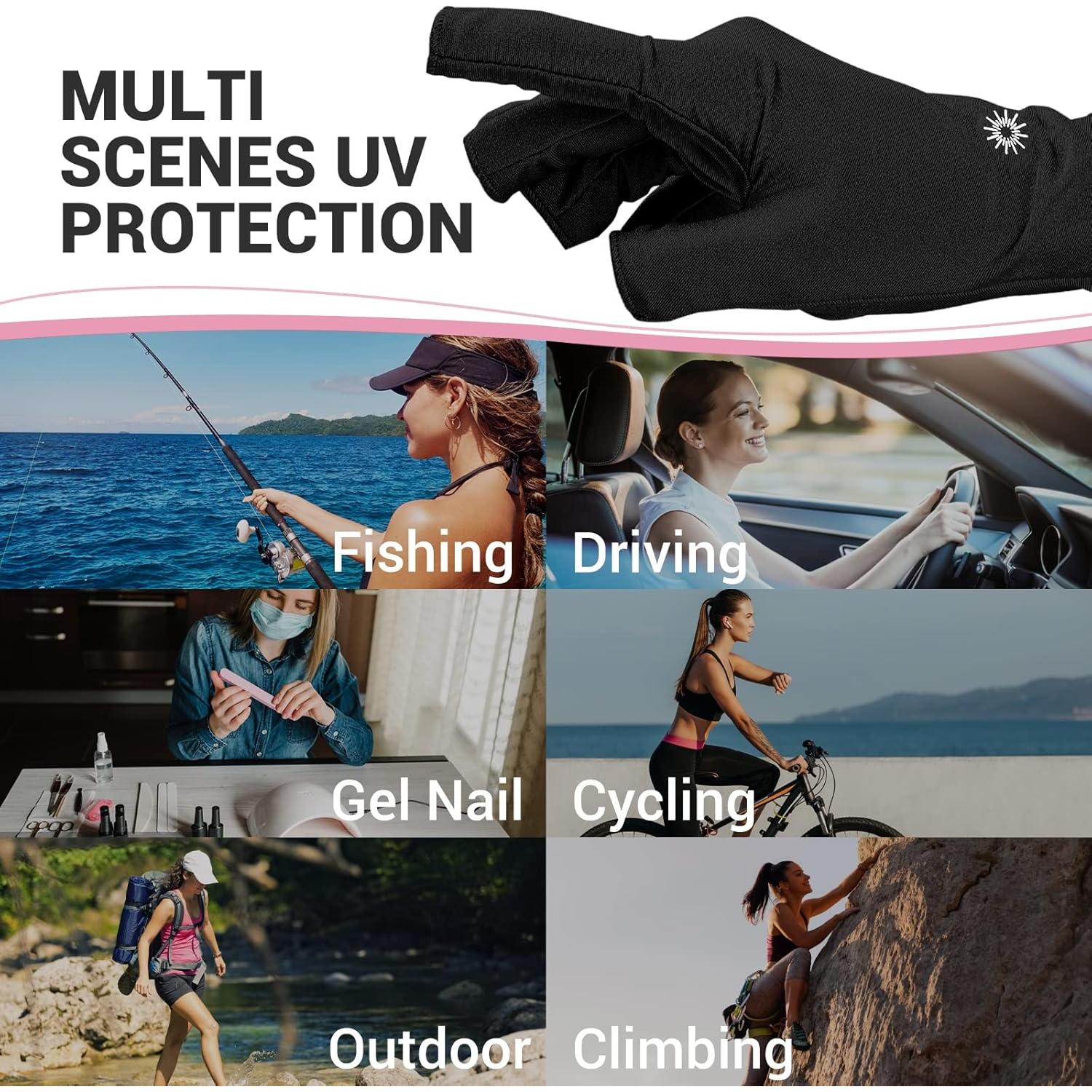 Guantes UV AIRSEE para Uñas - Protección UPF50+ - Negro